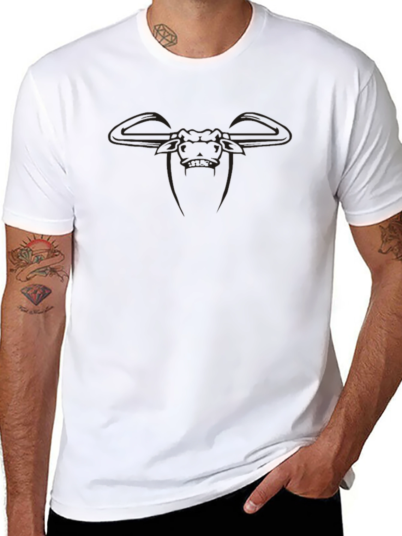 Mens Graphic Tee - Bull Design