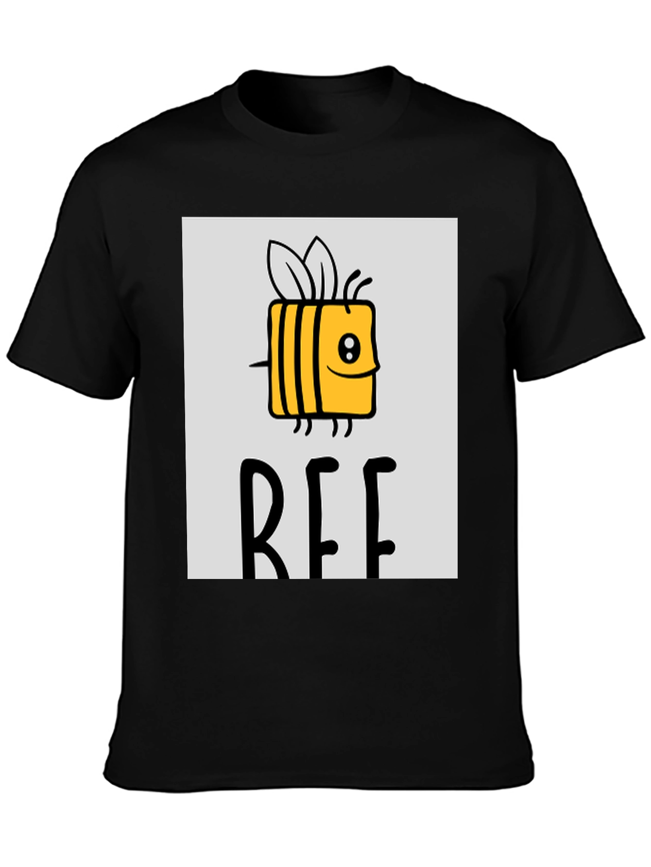 Cute Bee Graphic Tee - Black