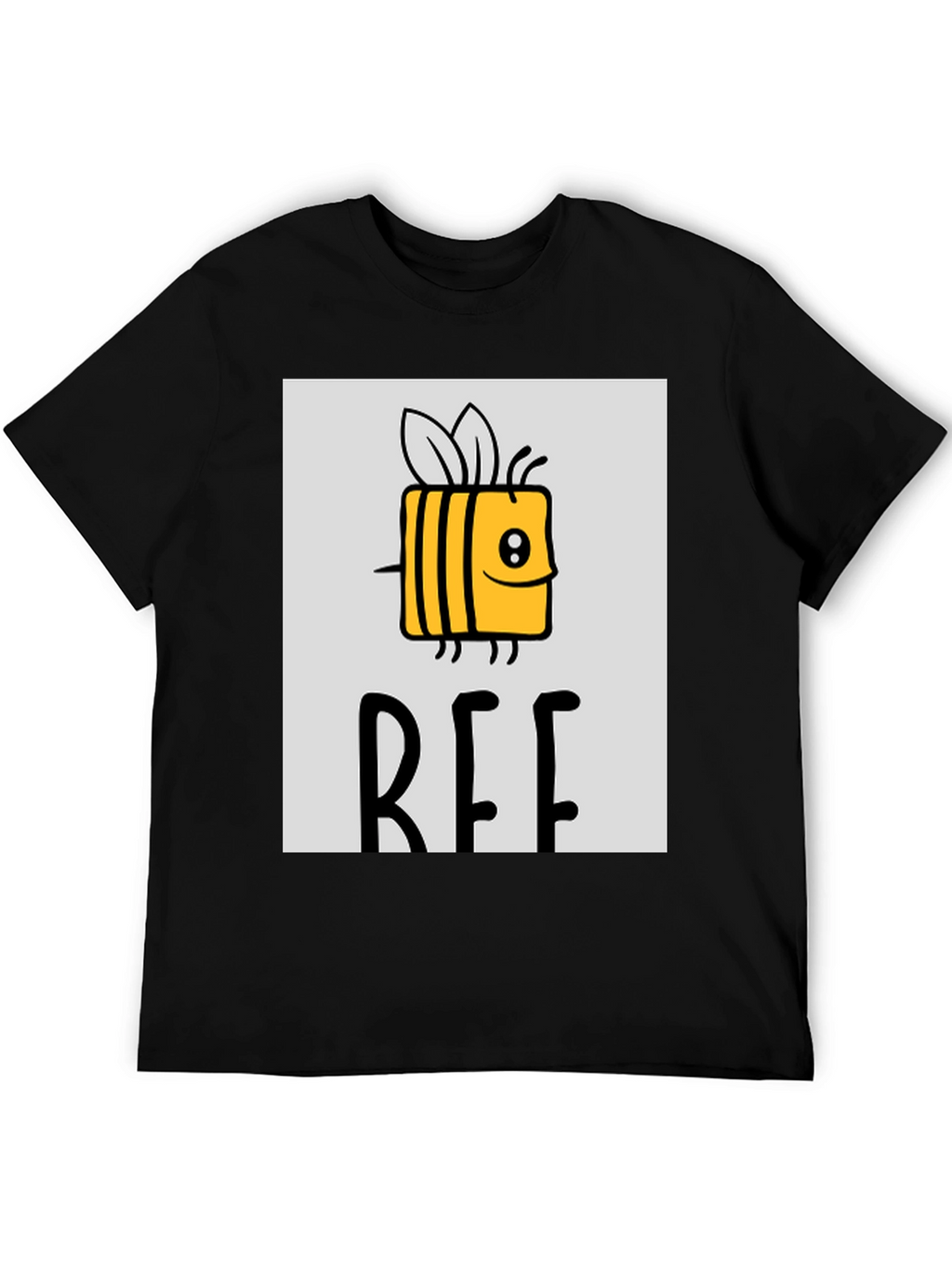 Cute Bee Graphic Tee - Black