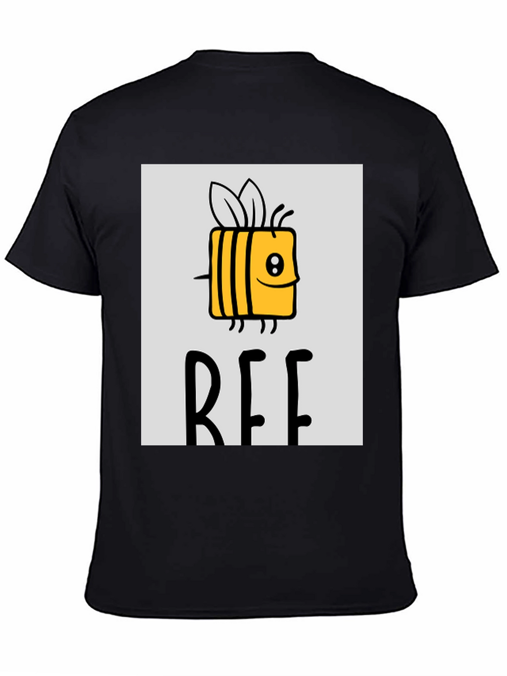 Cute Bee Graphic Tee - Black