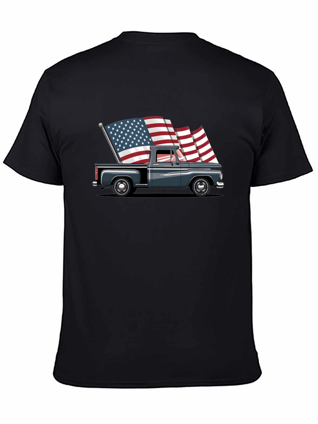 Truck with American Flags Graphic Tee