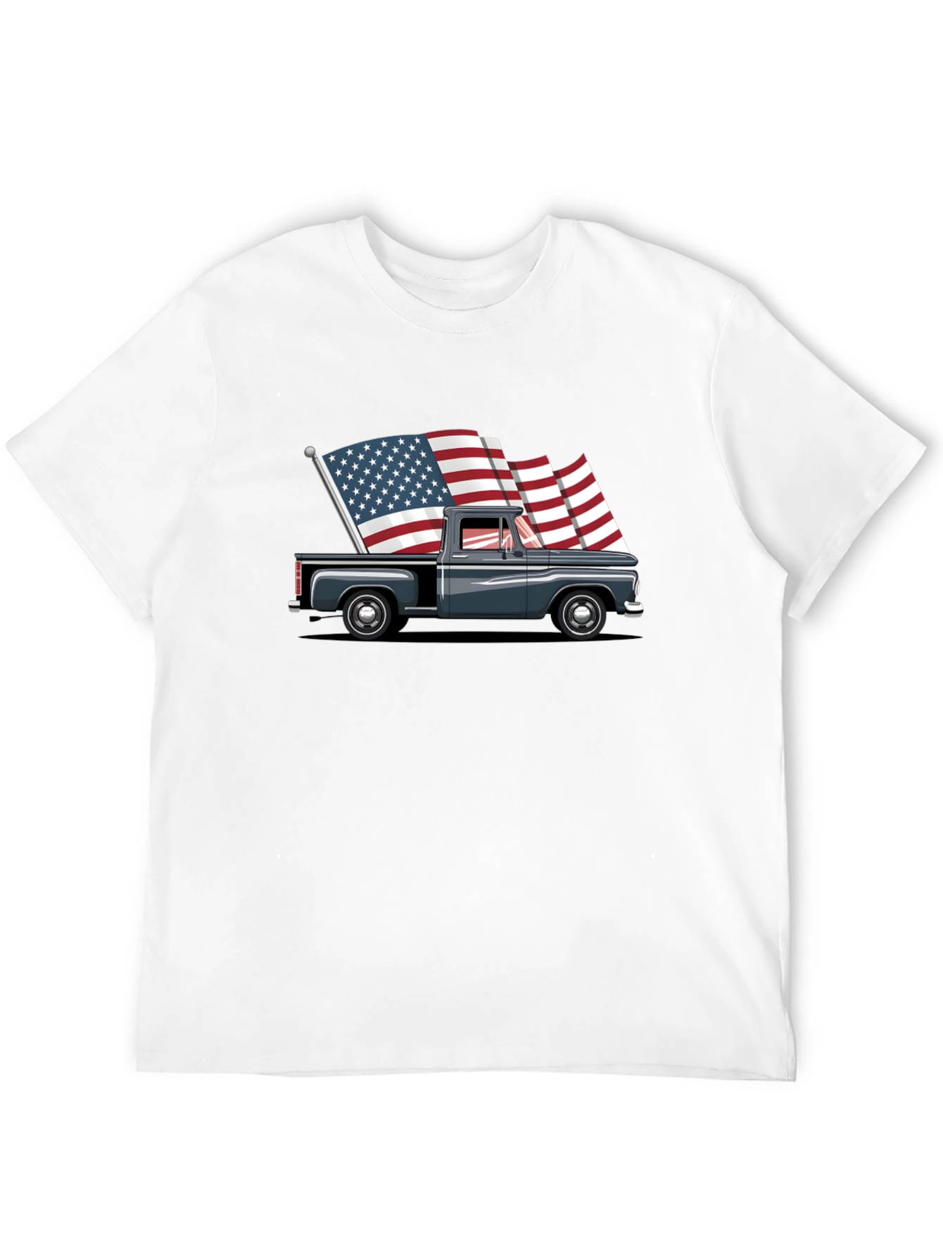 Truck with American Flags Graphic Tee