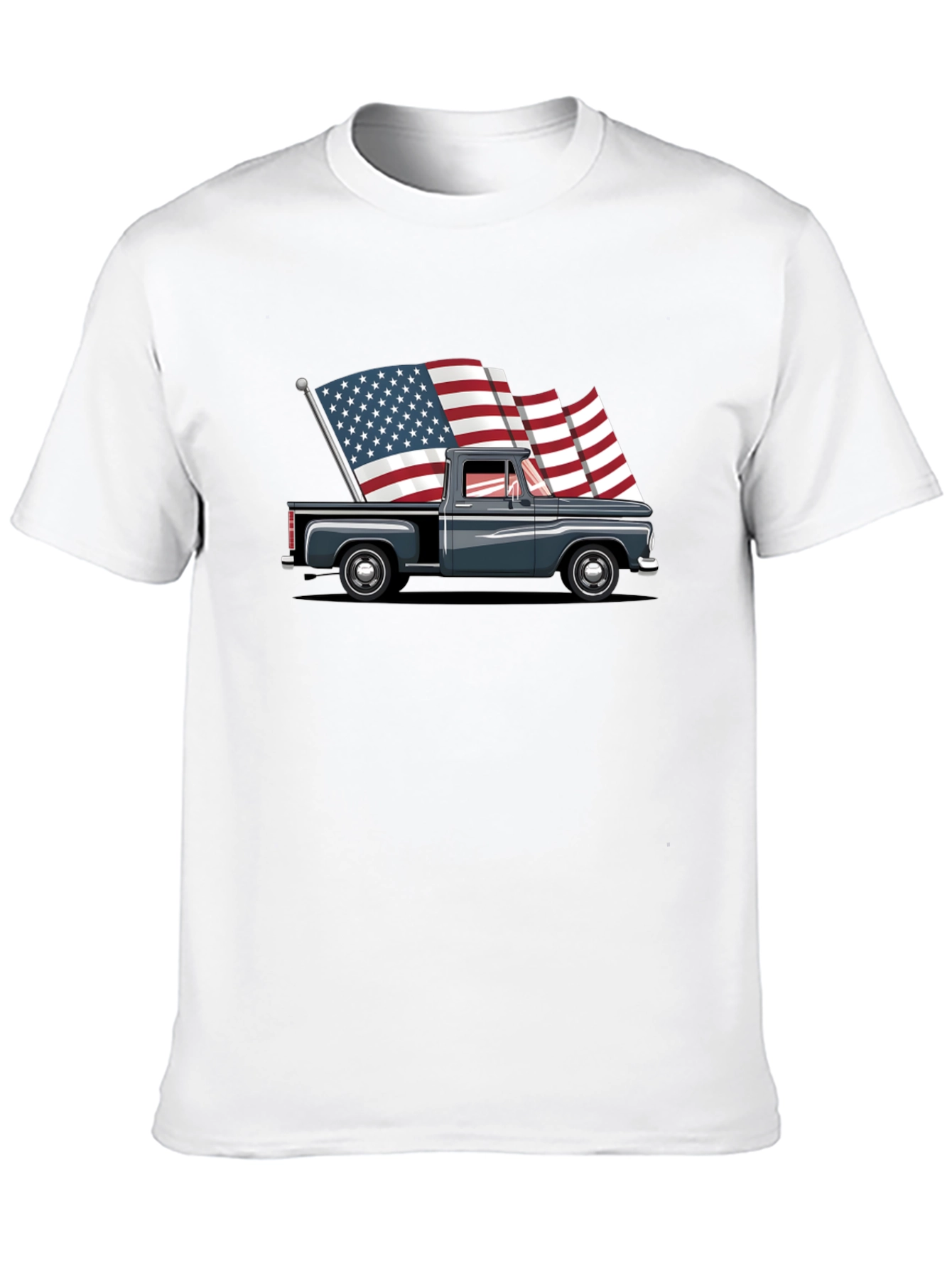 Truck with American Flags Graphic Tee