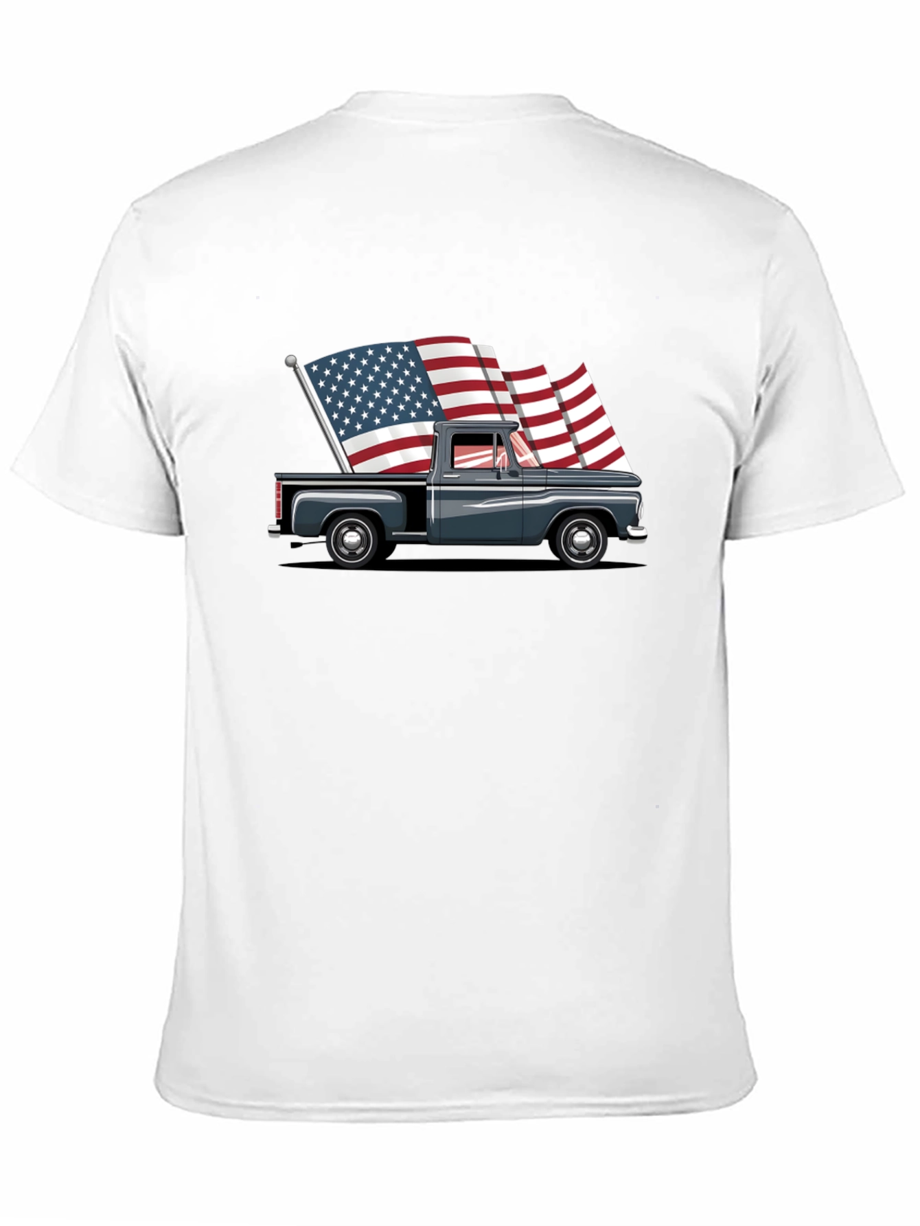 Truck with American Flags Graphic Tee