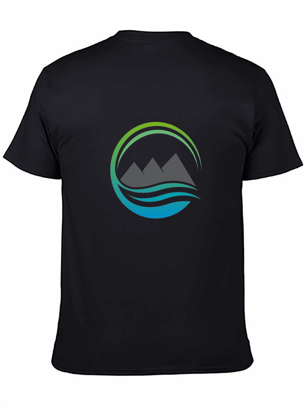 Mountain & Wave Graphic Black Tee