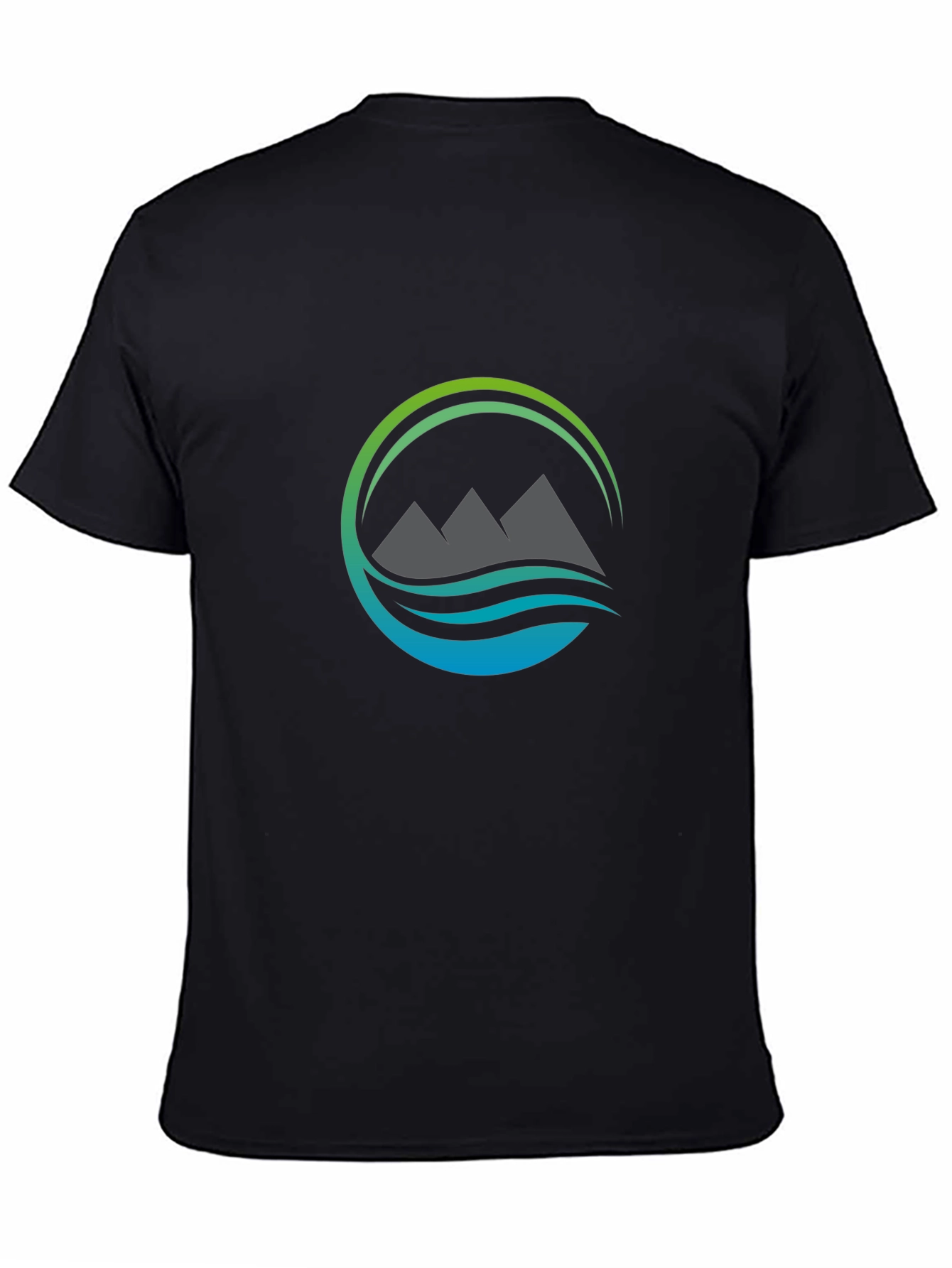 Mountain & Wave Graphic Black Tee