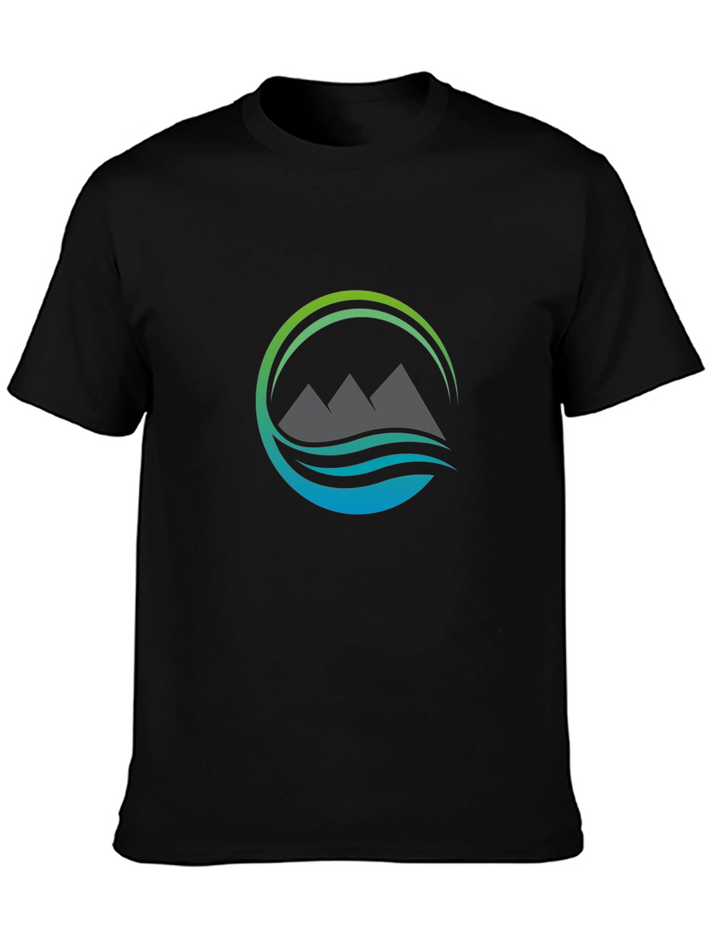 Mountain & Wave Graphic Black Tee