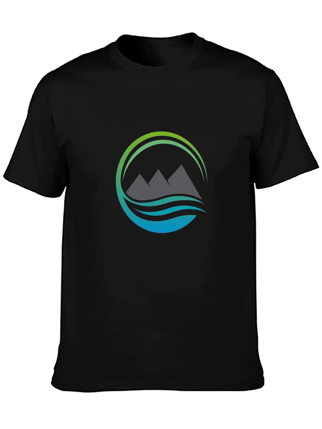 Mountain & Wave Graphic Black Tee