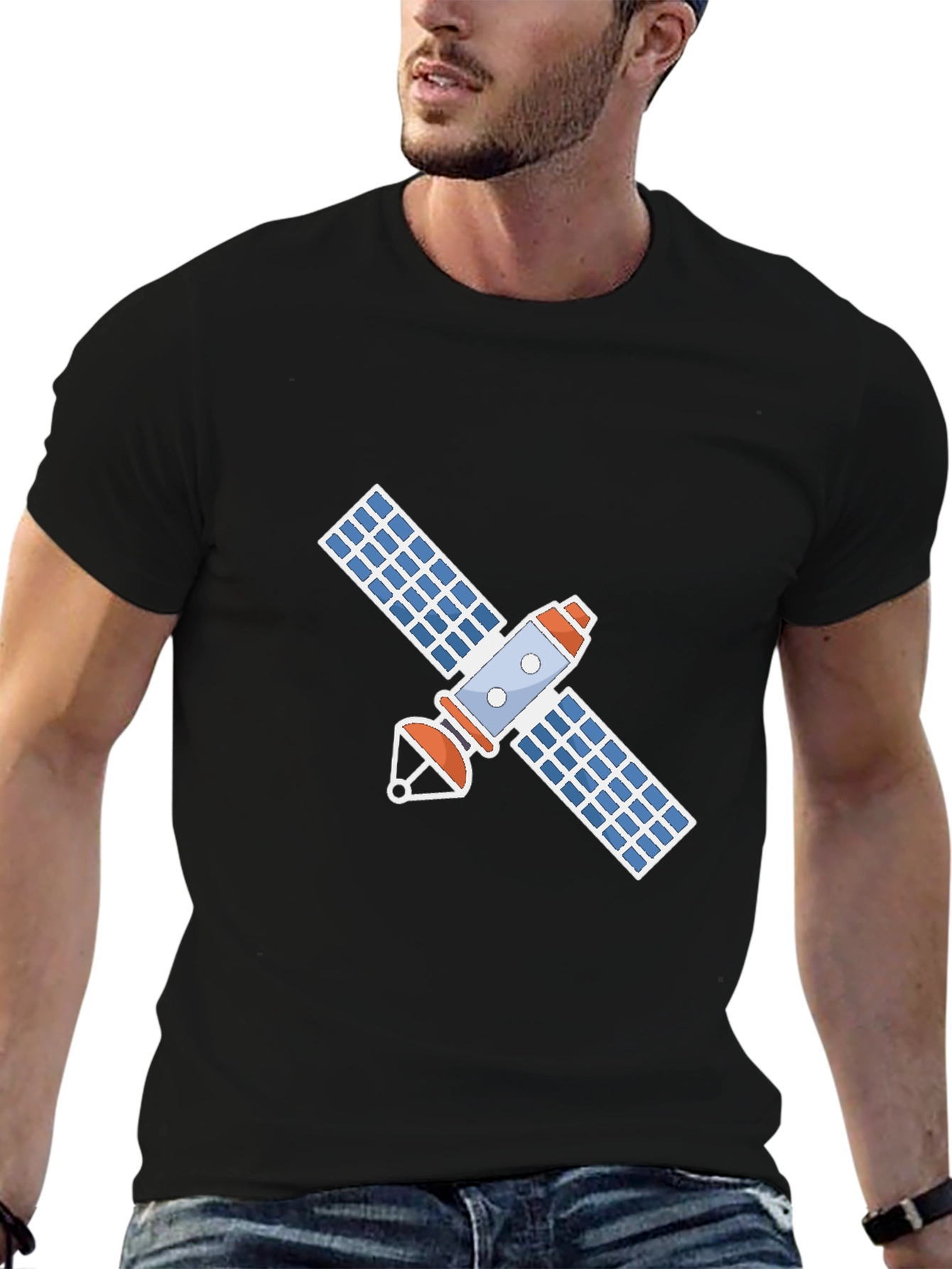 Satellite Graphic T-Shirt - Space Exploration Tee