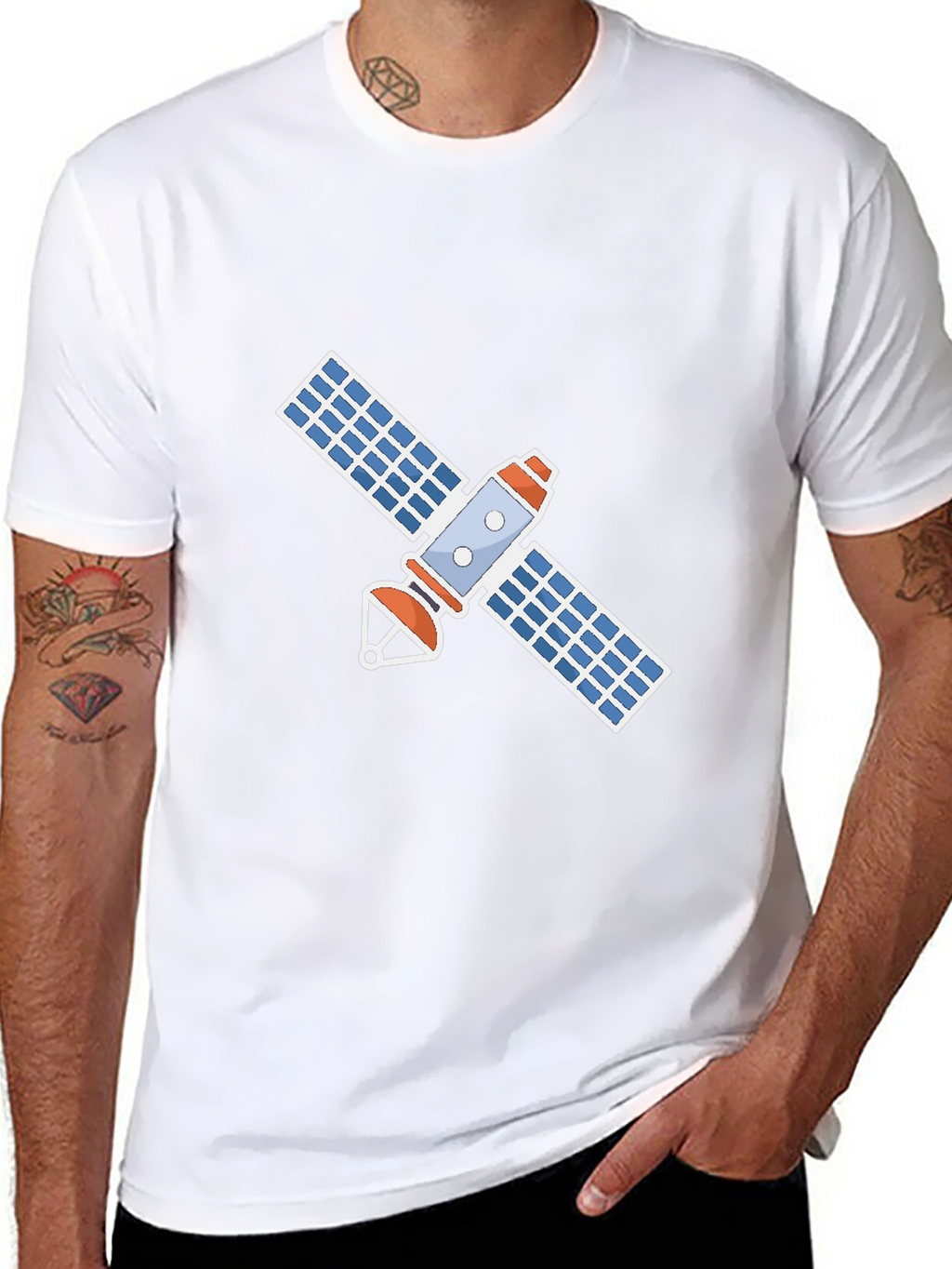 Satellite Graphic T-Shirt - Space Exploration Tee