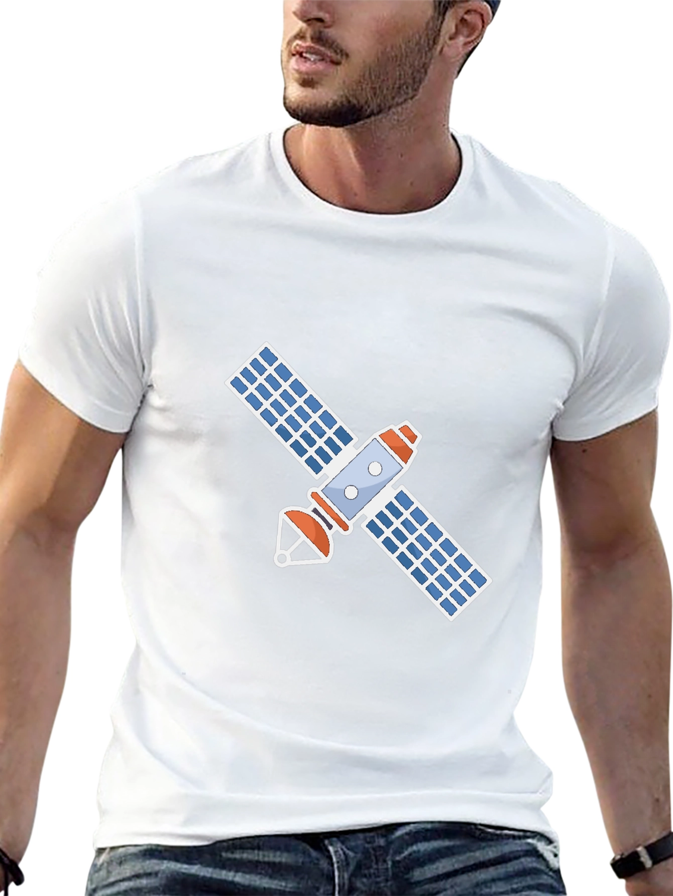 Satellite Graphic T-Shirt - Space Exploration Tee