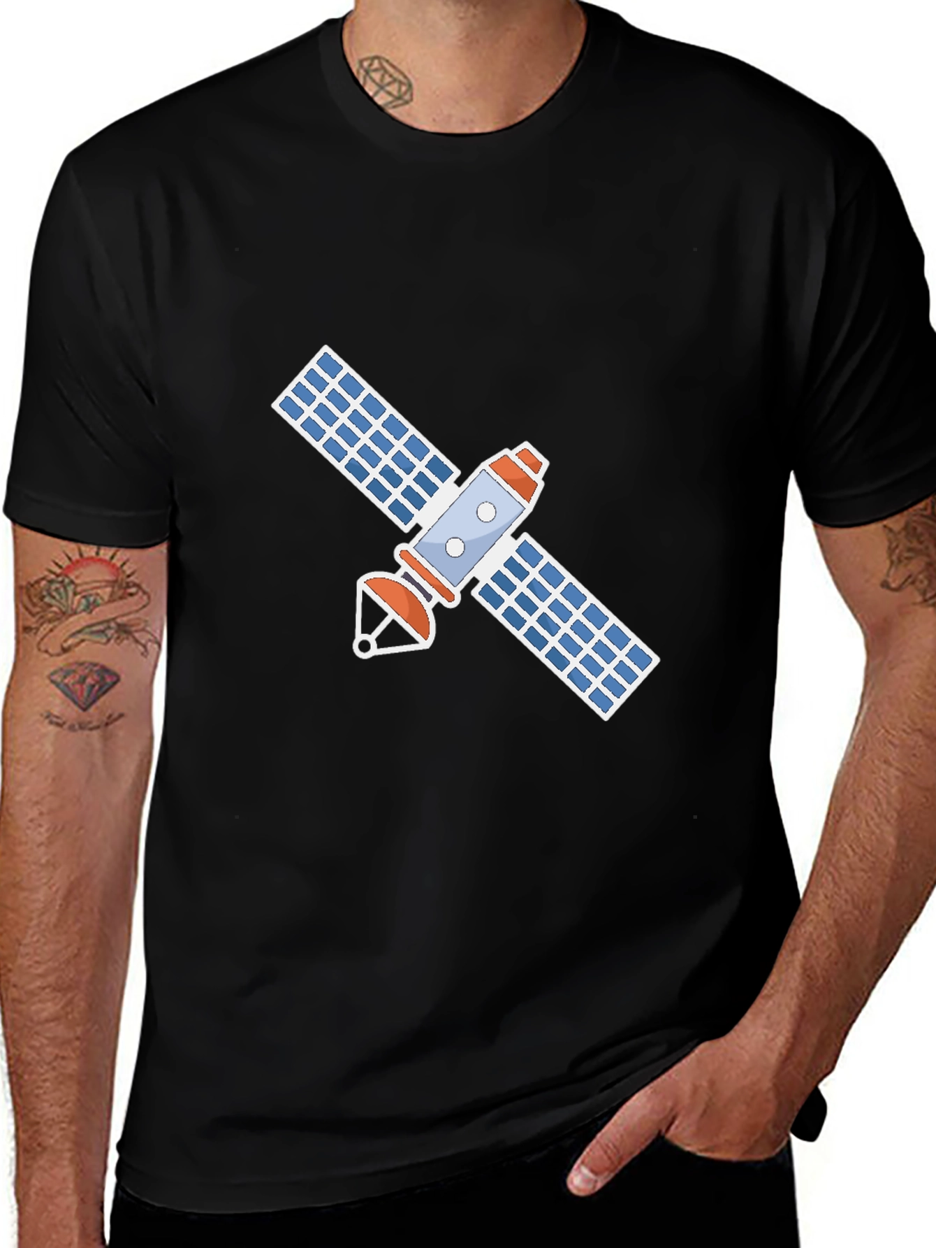 Satellite Graphic T-Shirt - Space Exploration Tee