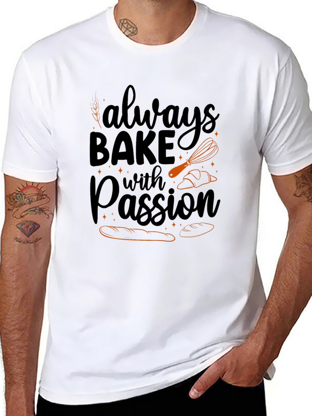 Always Bake with Passion Black T-Shirt