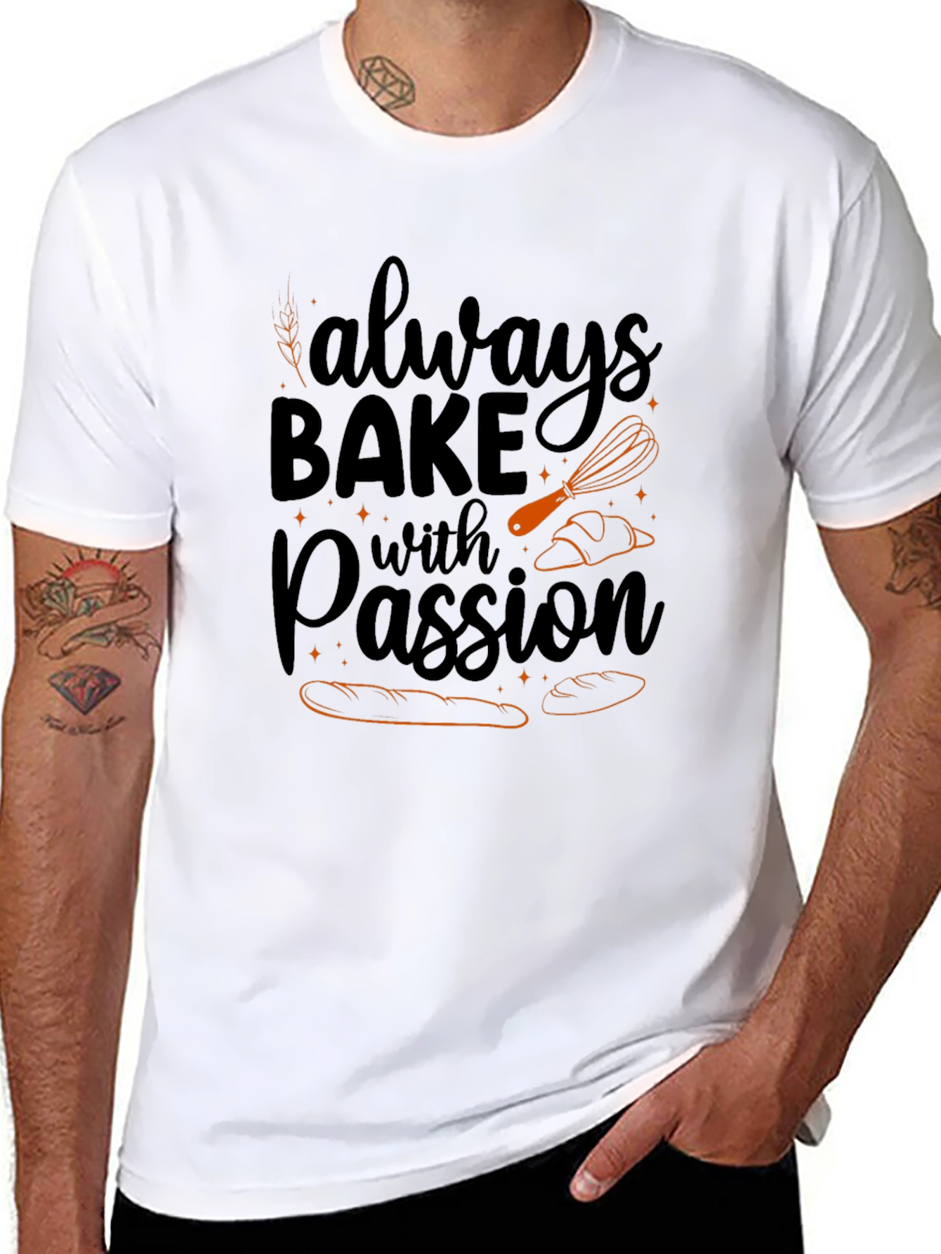 Always Bake with Passion Black T-Shirt