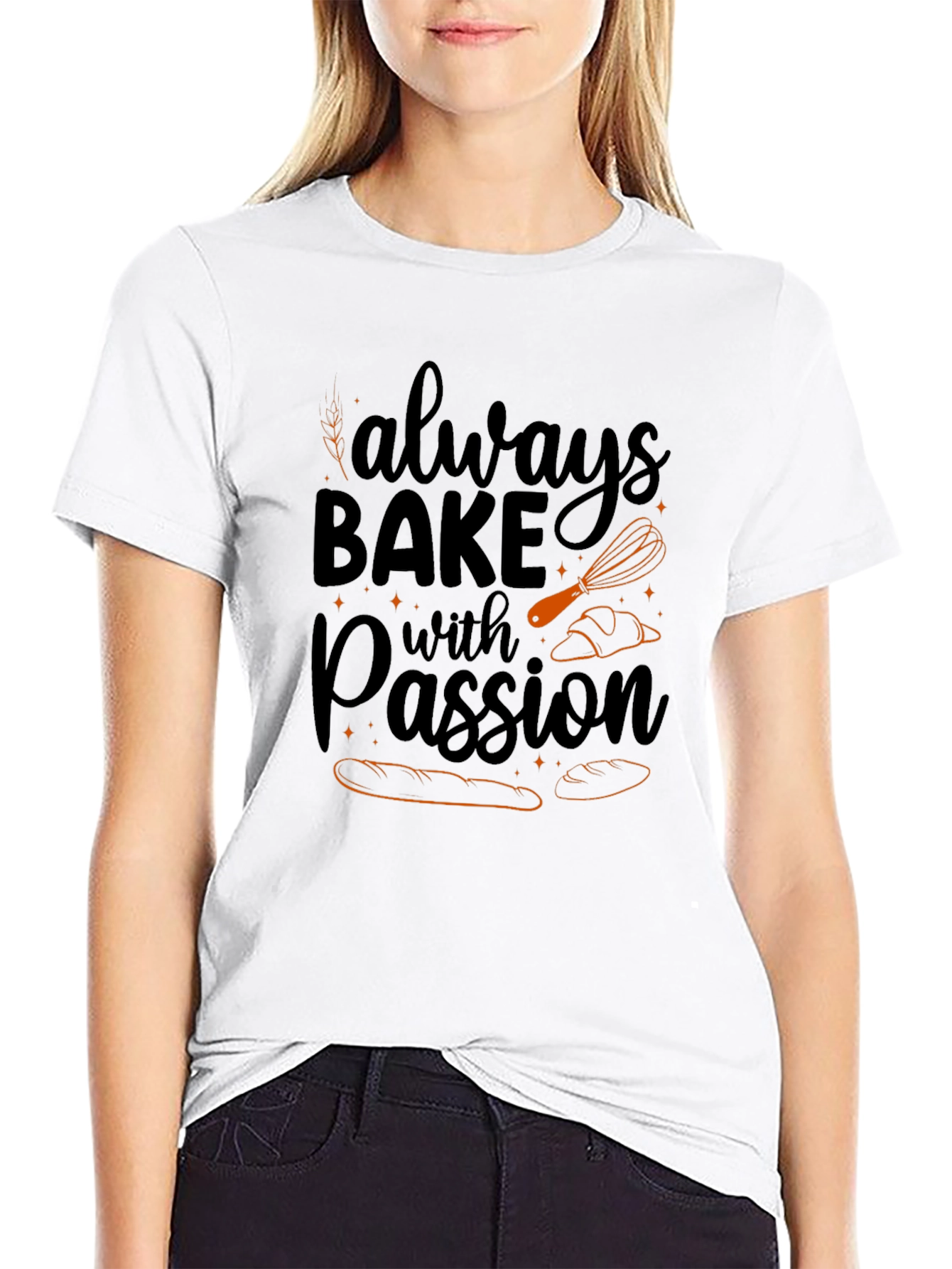 Always Bake with Passion Black T-Shirt