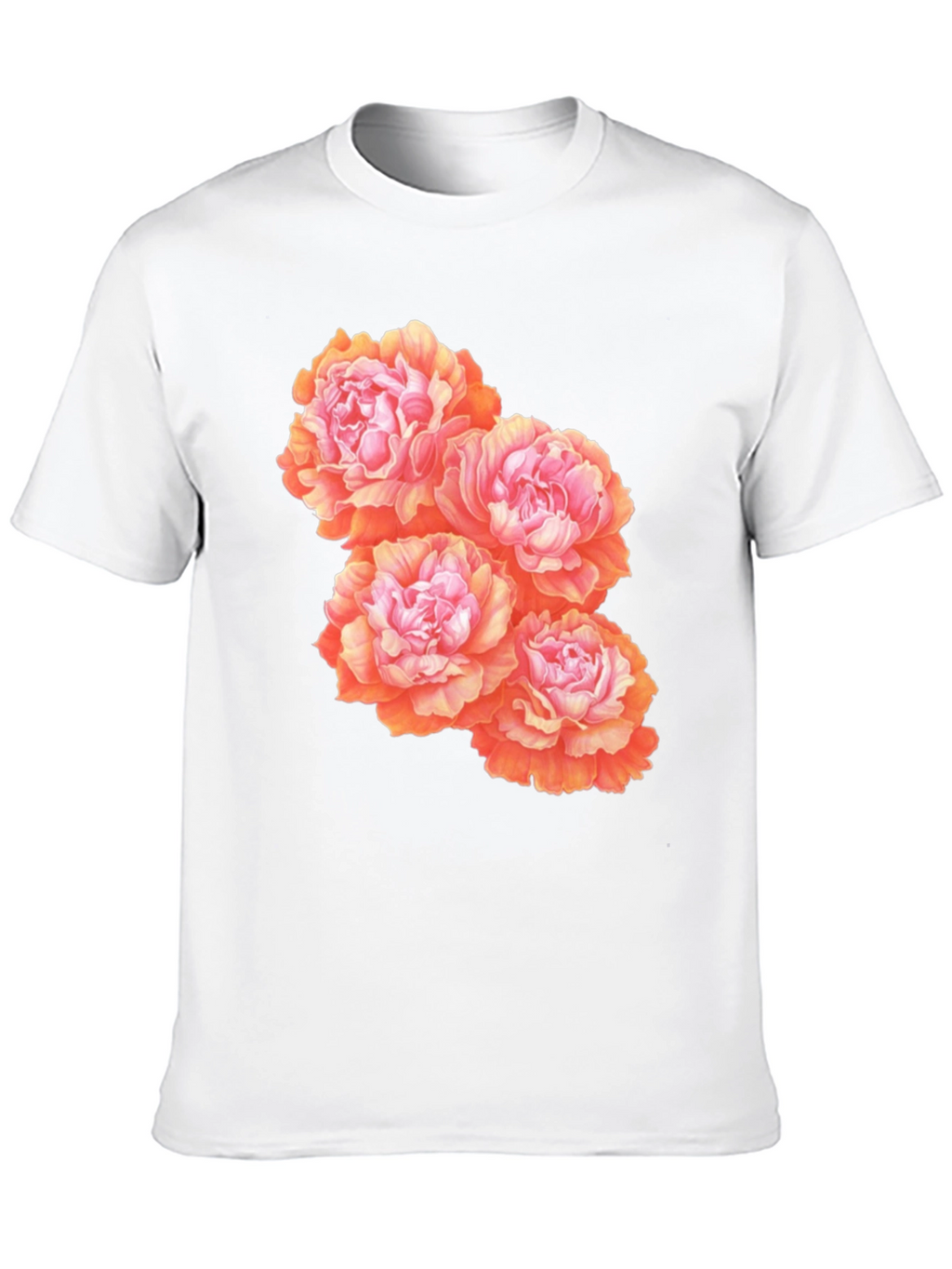 Floral Peony Graphic T-Shirt - Black Cotton Blend