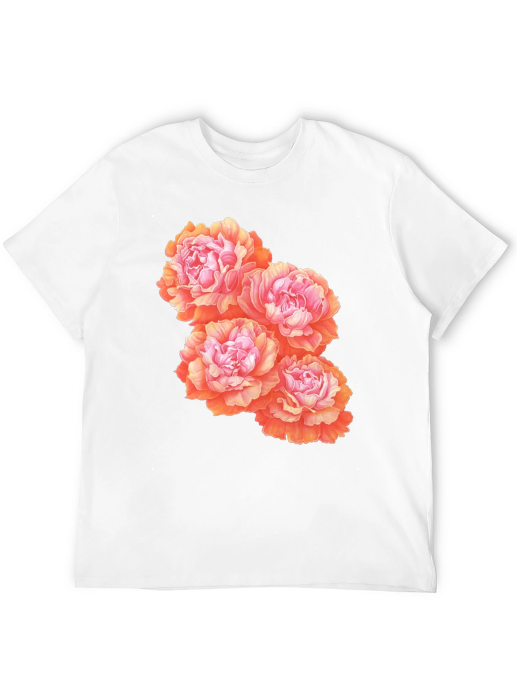 Floral Peony Graphic T-Shirt - Black Cotton Blend