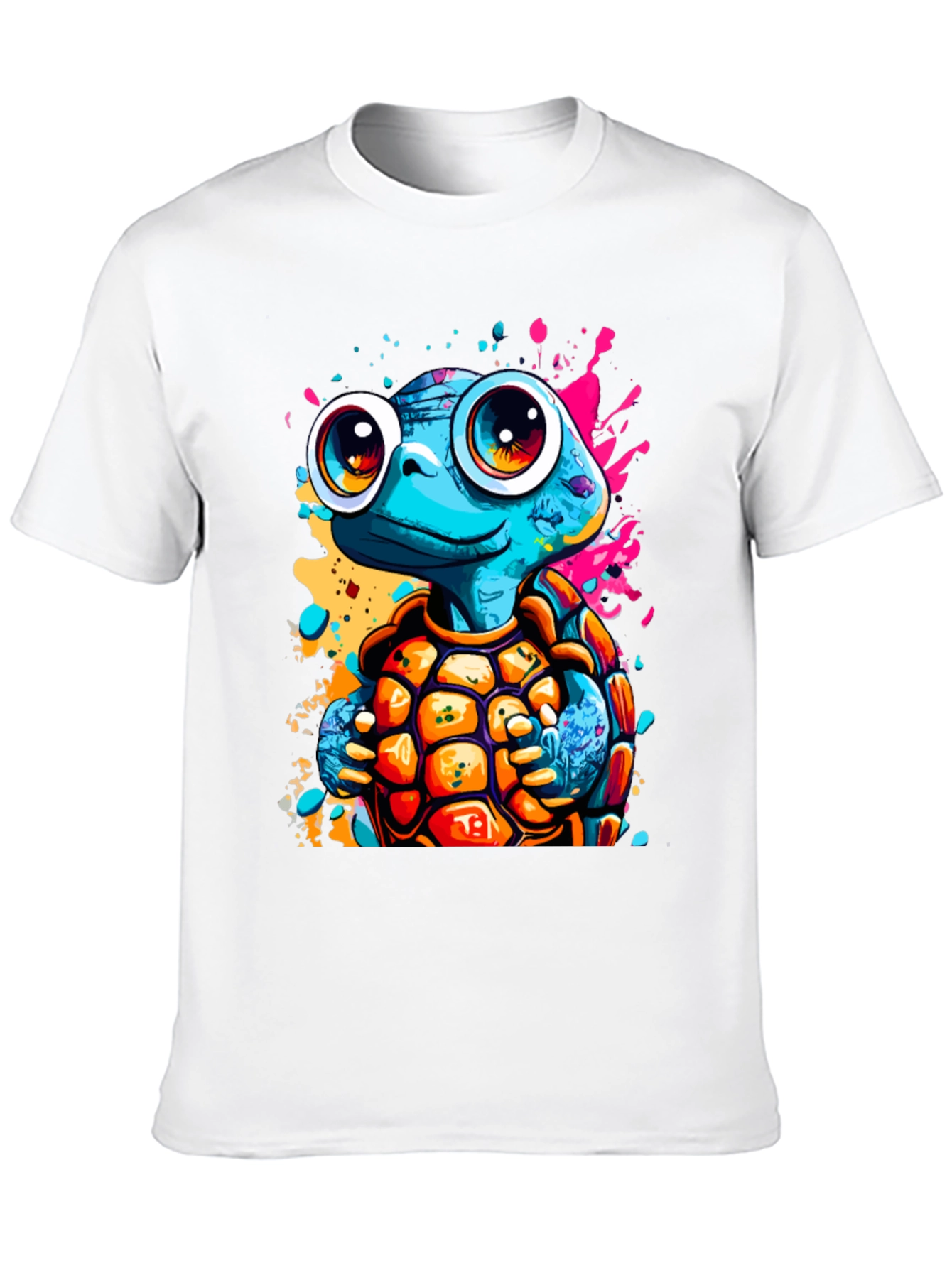 Cartoon Turtle Graphic Tee - Fun Black T-Shirt