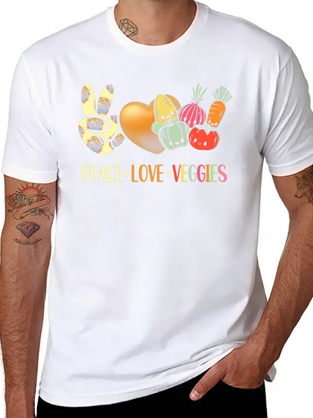 Peace Love Veggies T-Shirt Vegan Shirt