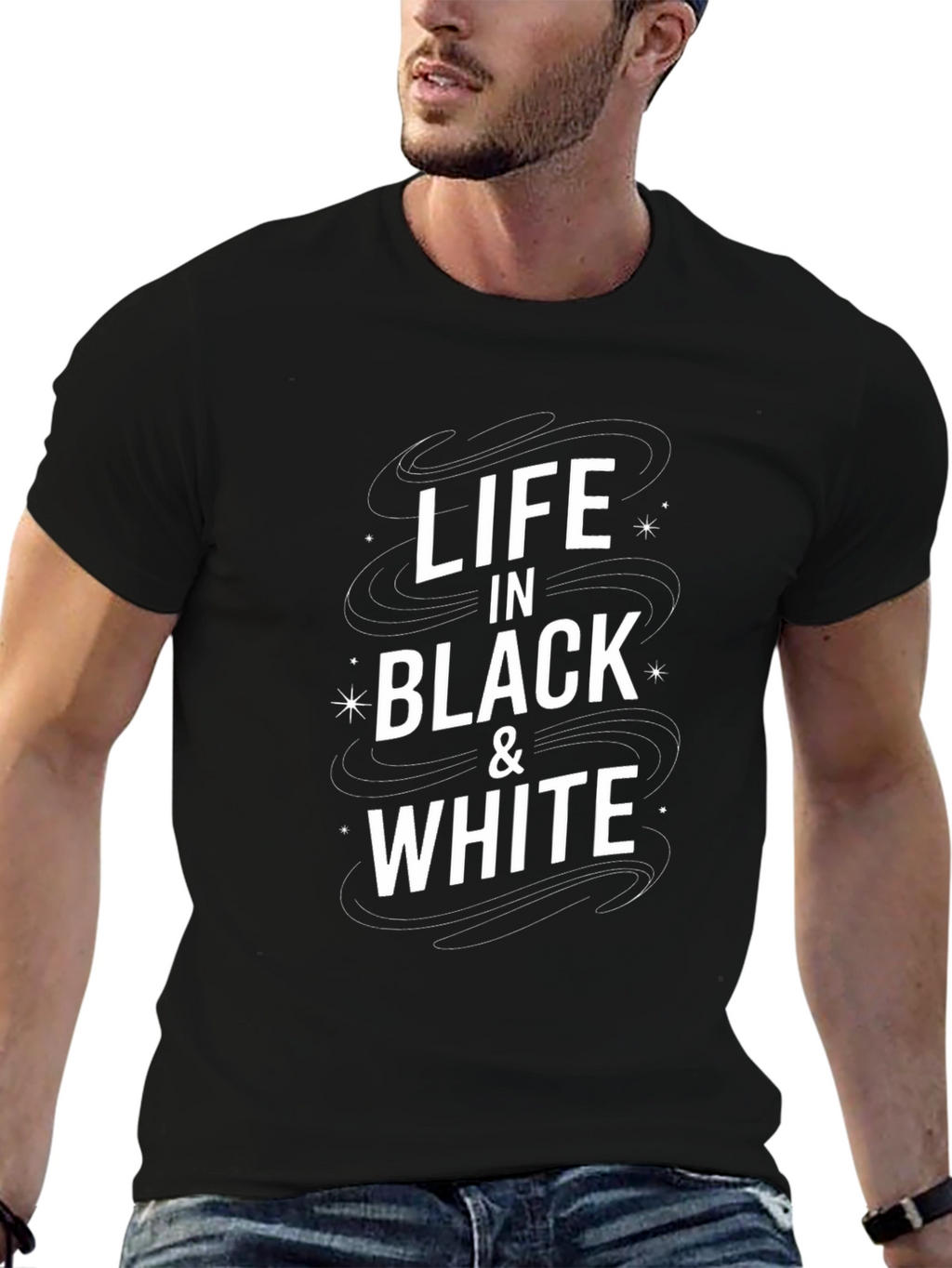 Life in Black and White Graphic Tee