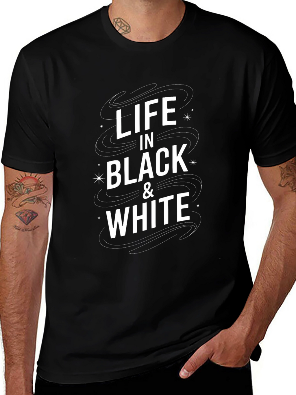Life in Black and White Graphic Tee