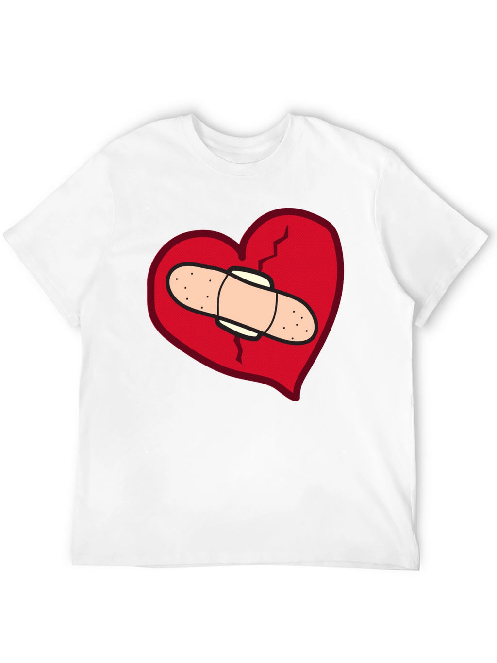 Broken Heart T-Shirt - Bandaged Heart Design