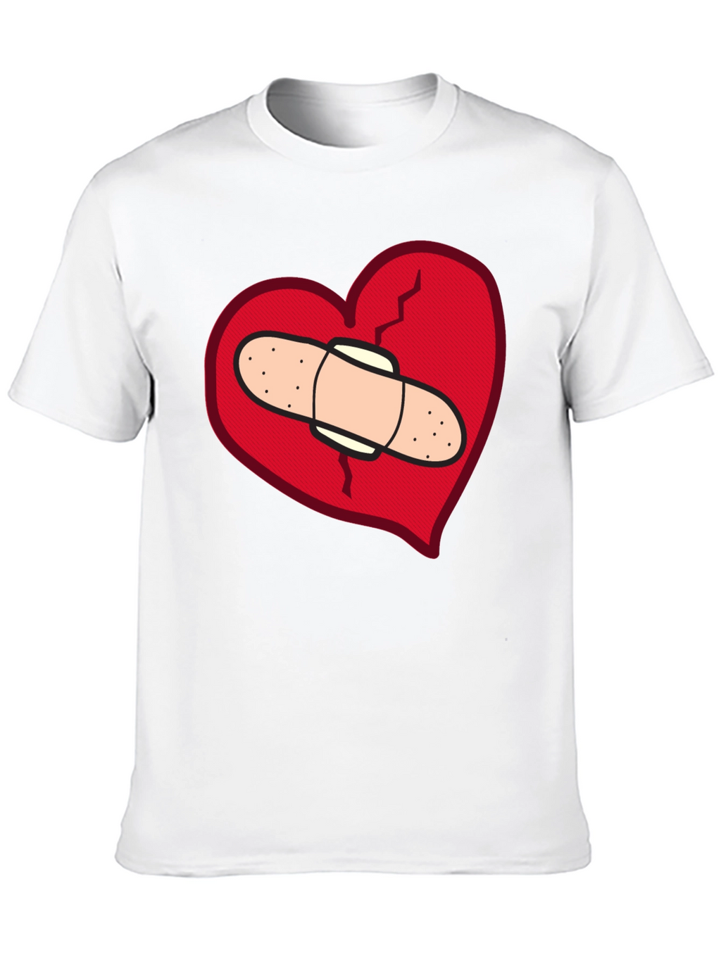 Broken Heart T-Shirt - Bandaged Heart Design