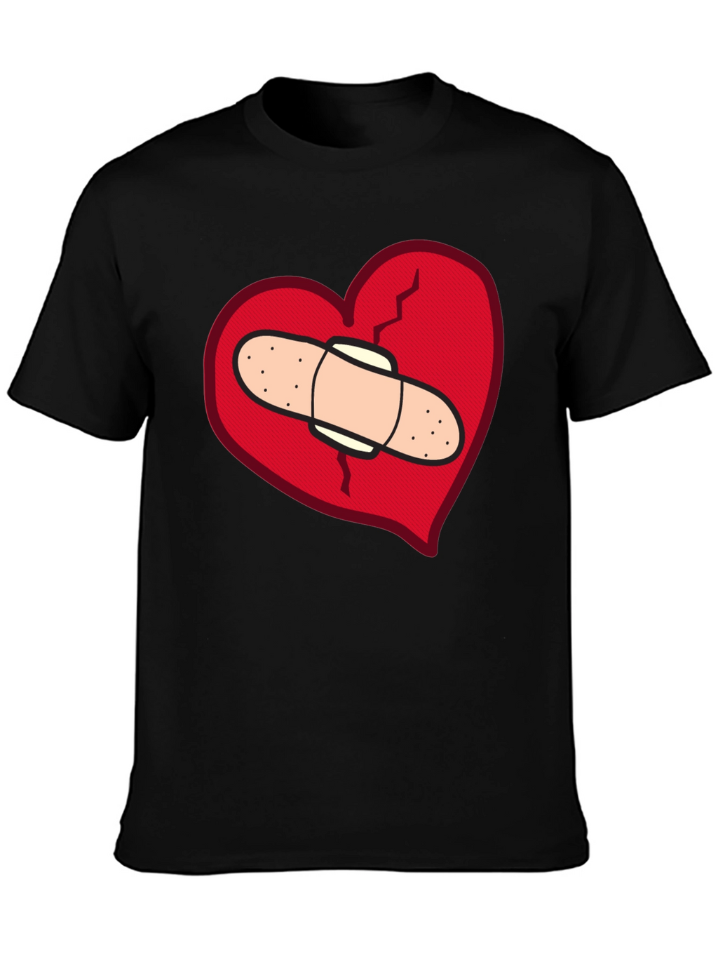 Broken Heart T-Shirt - Bandaged Heart Design