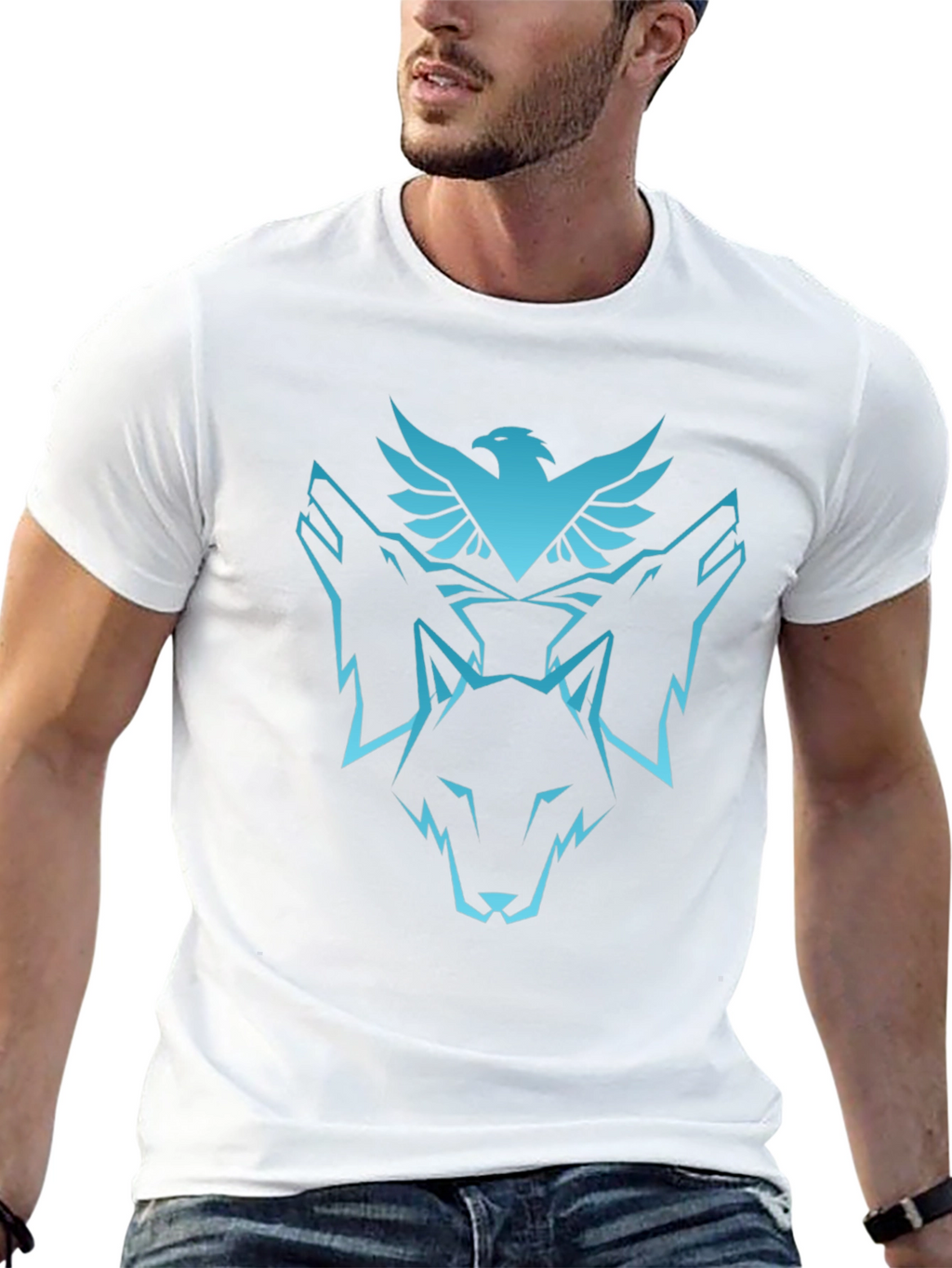 Eagle & Wolf Graphic Black T-Shirt