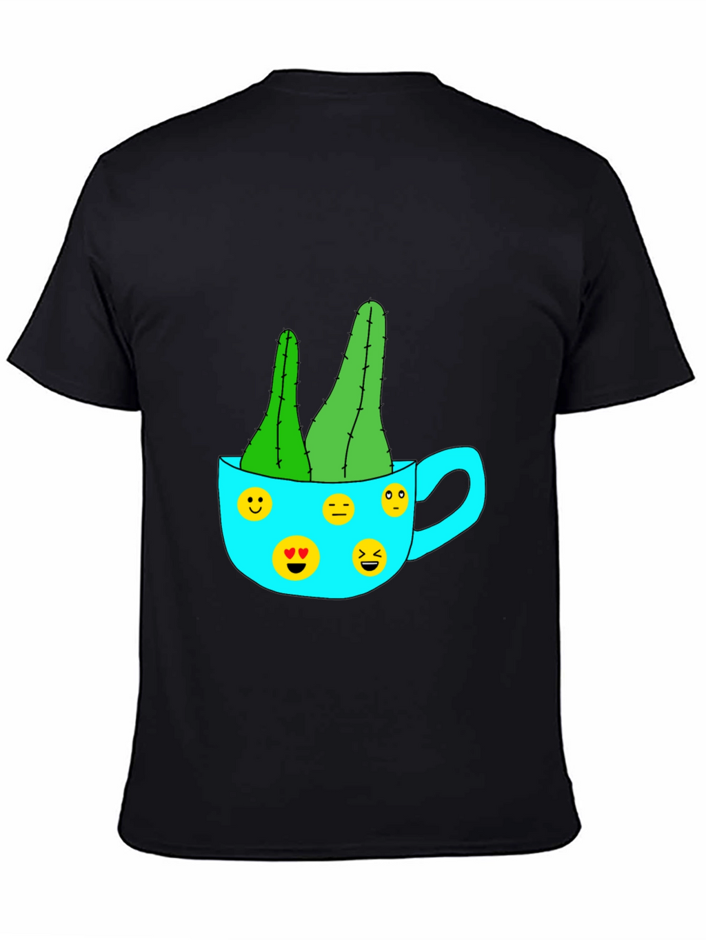 Emoji Cactus Tee - Quirky Plant Lovers T-Shirt
