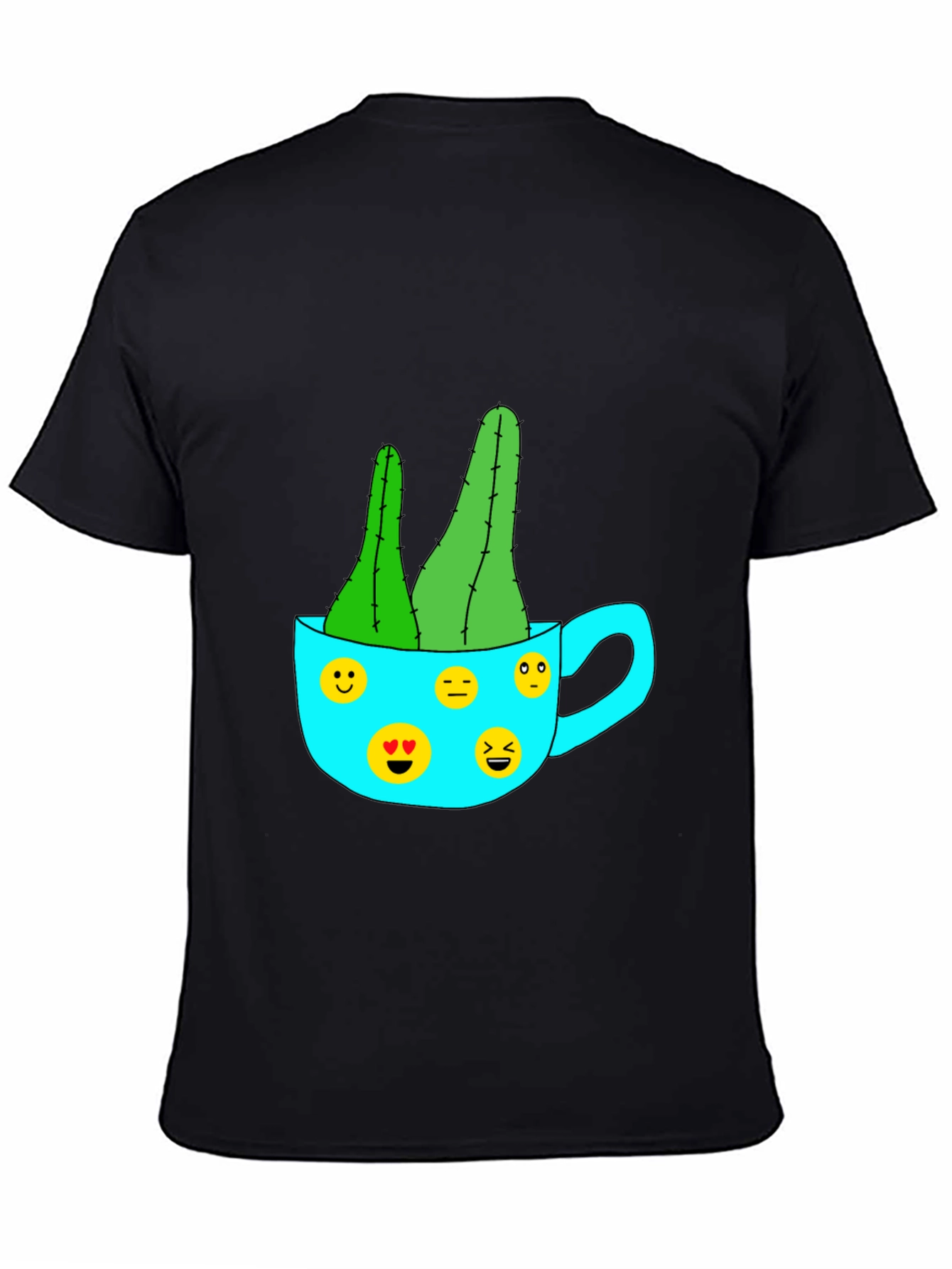 Emoji Cactus Tee - Quirky Plant Lovers T-Shirt
