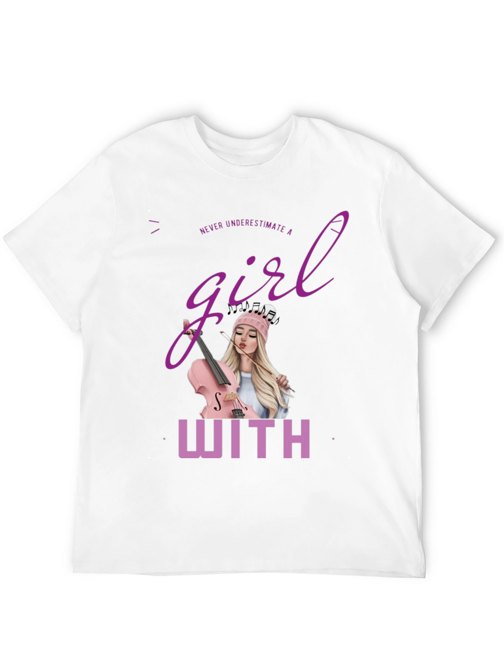 Girl with Violin T-Shirt - Music Lover Tee