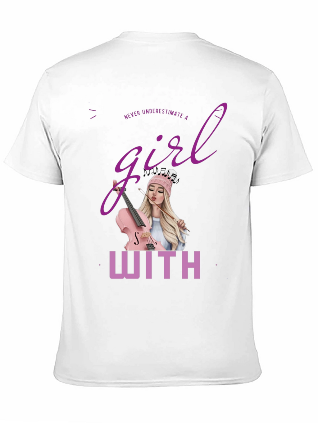 Girl with Violin T-Shirt - Music Lover Tee
