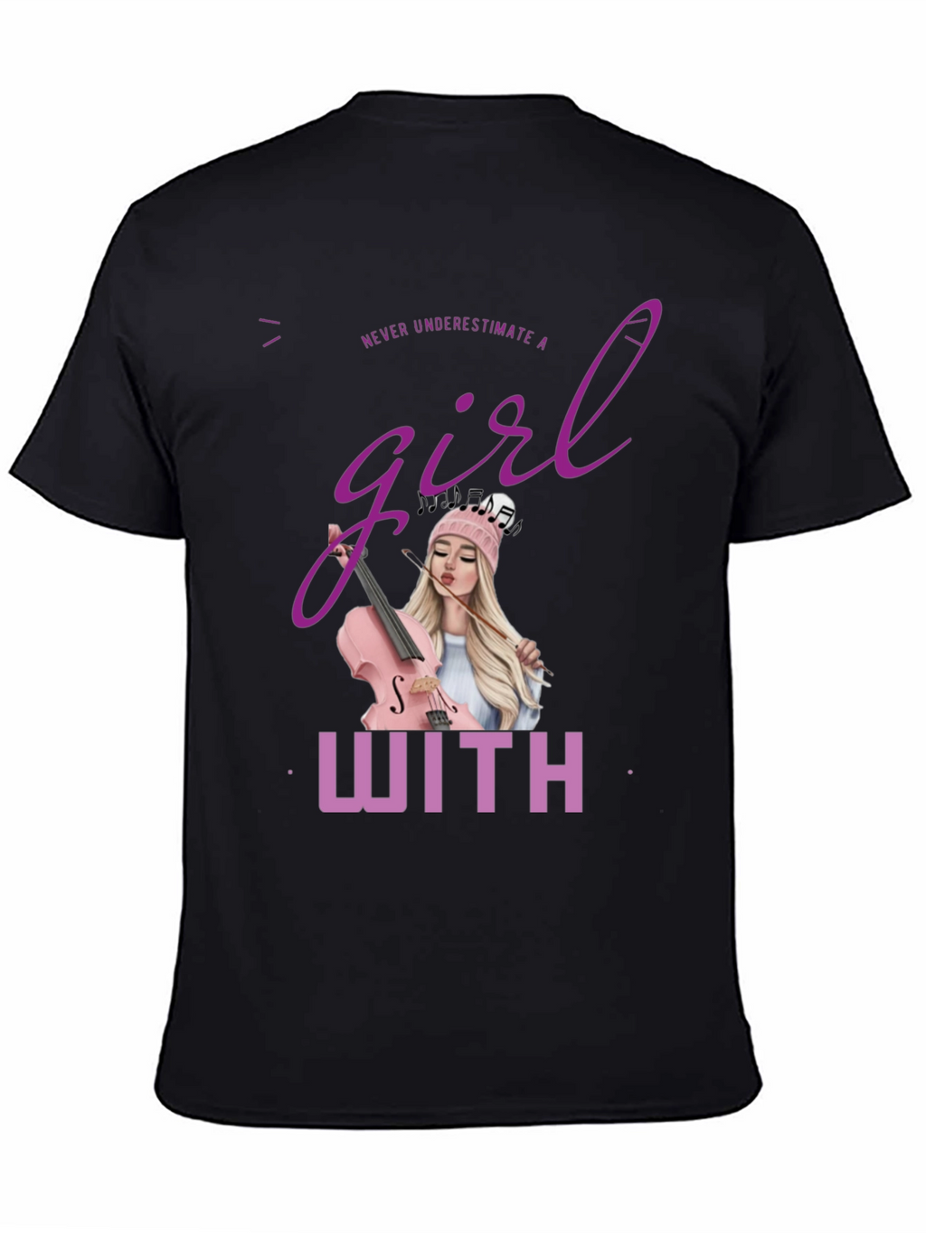 Girl with Violin T-Shirt - Music Lover Tee