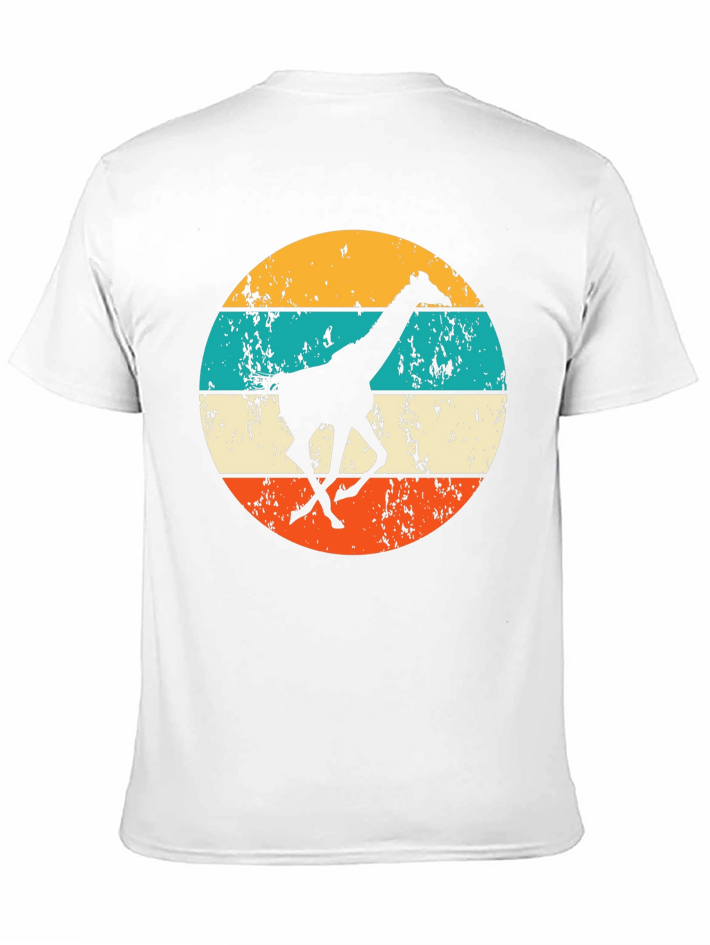 Retro Giraffe T-Shirt - Mens Black Crew Neck