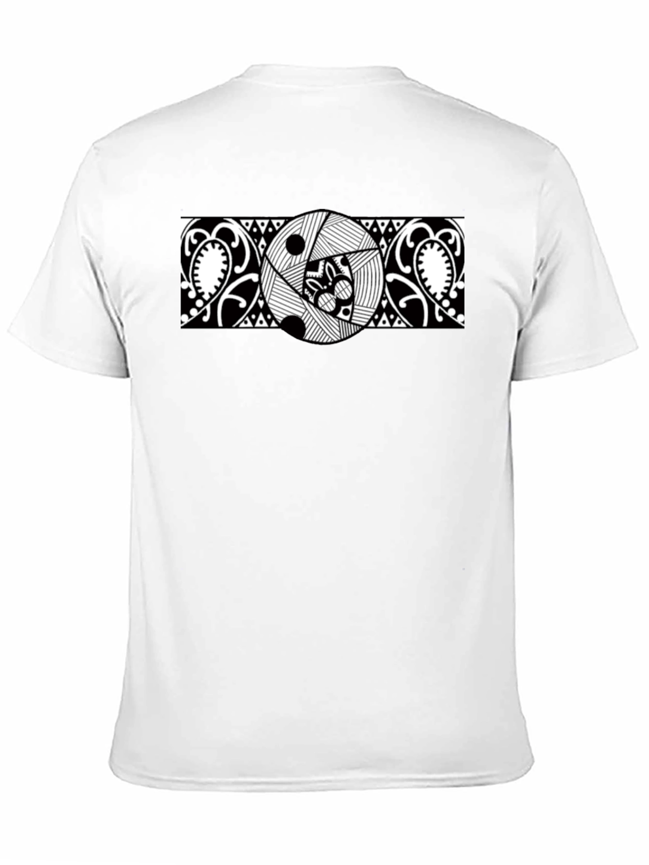Abstract Graphic Tee - Black Cotton Casual Shirt