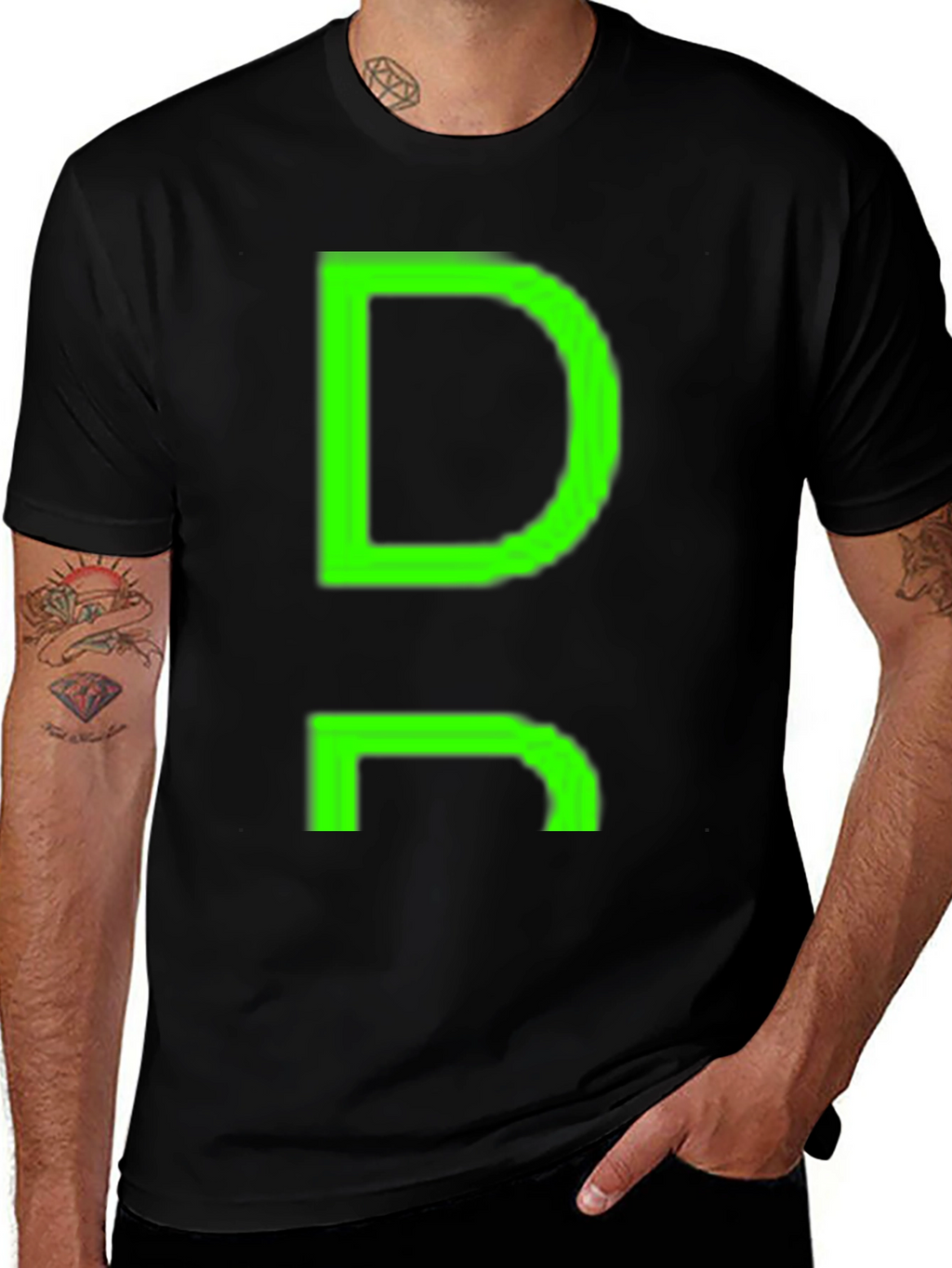 Green DR Graphic Black T-Shirt