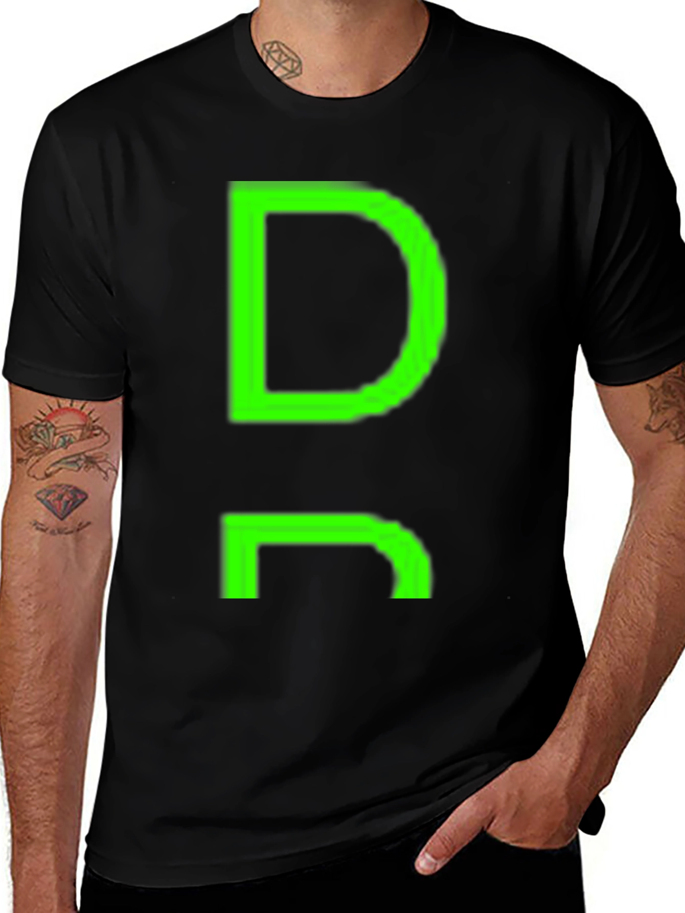 Green DR Graphic Black T-Shirt