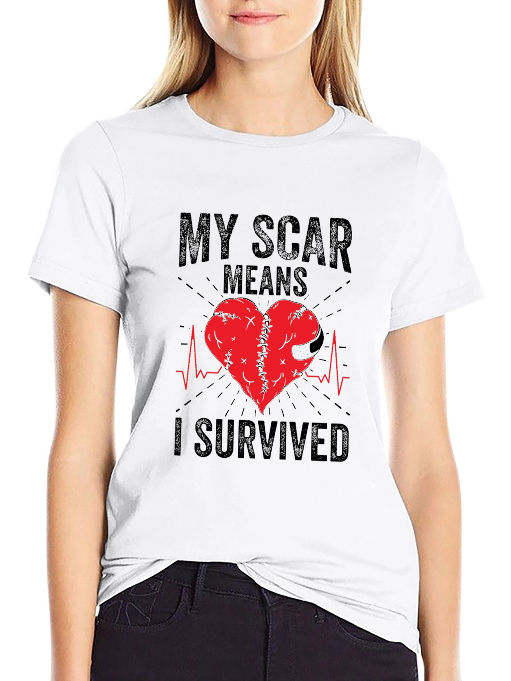 My Scar Means I Survived T-Shirt Heart