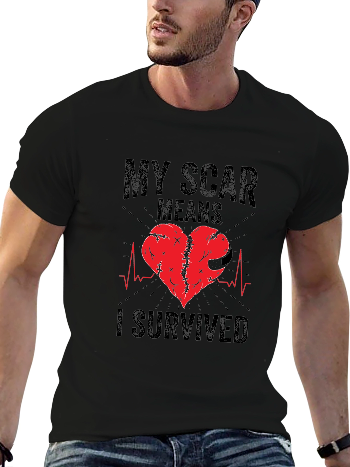 My Scar Means I Survived T-Shirt Heart