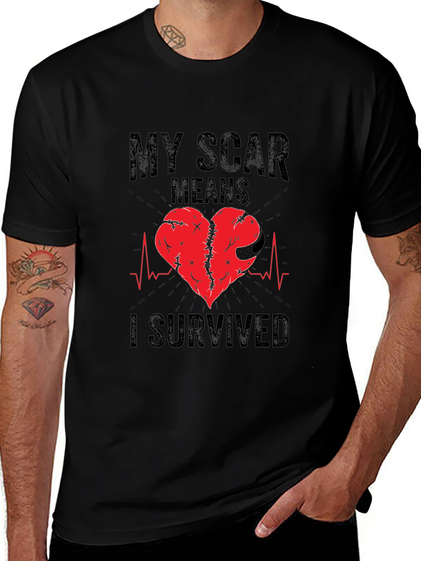My Scar Means I Survived T-Shirt Heart