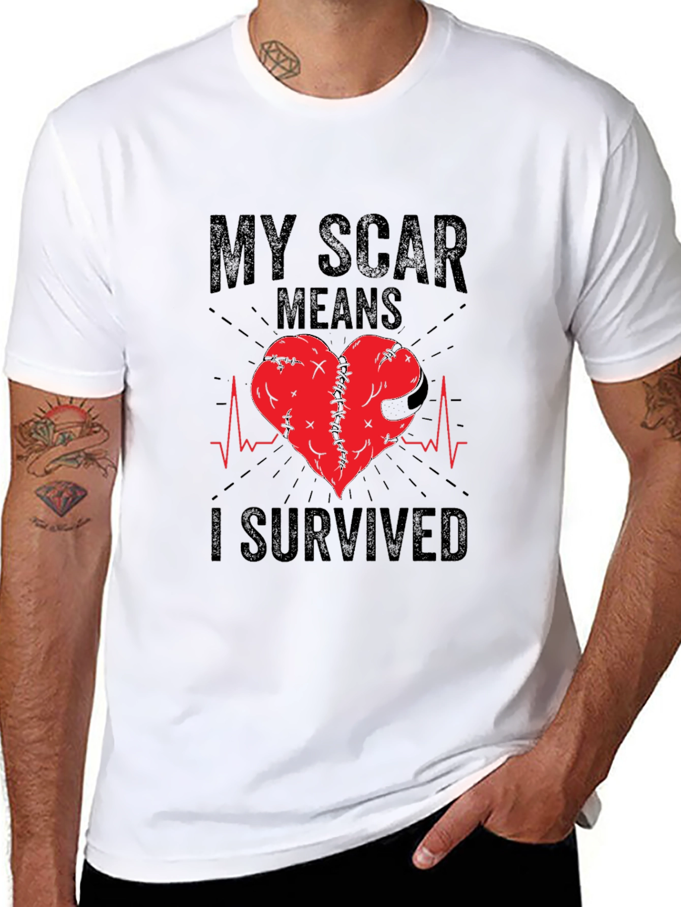 My Scar Means I Survived T-Shirt Heart