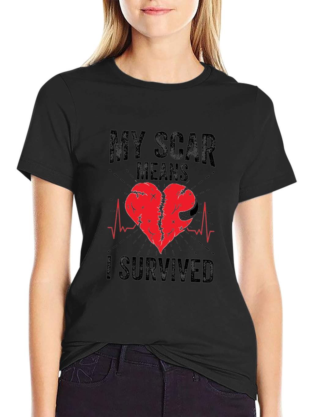 My Scar Means I Survived T-Shirt Heart