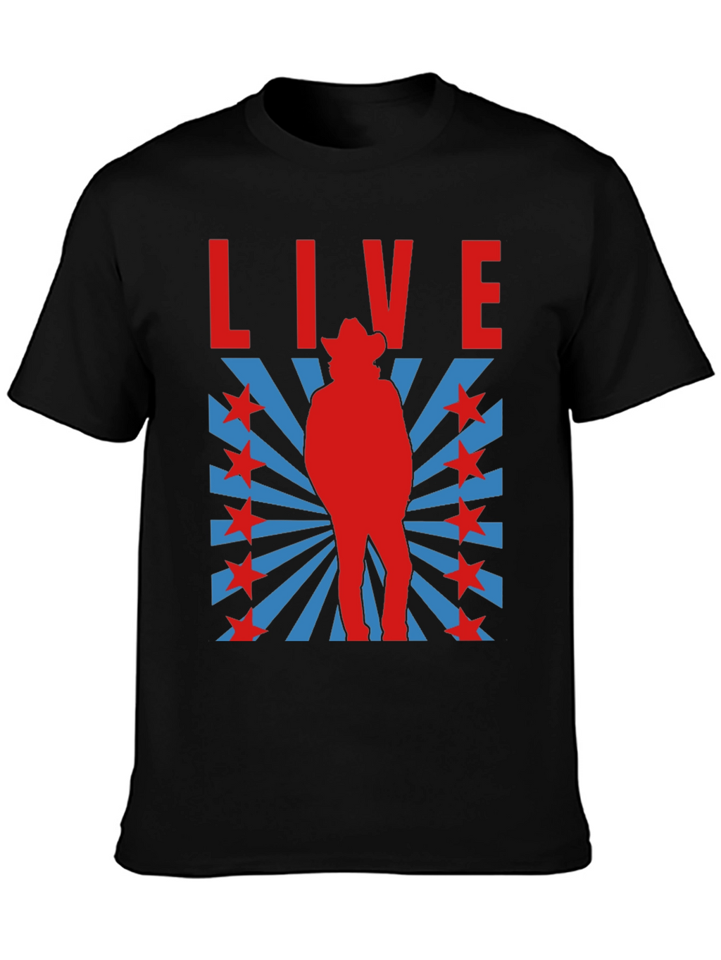 Retro Cowboy Graphic T-Shirt - Black