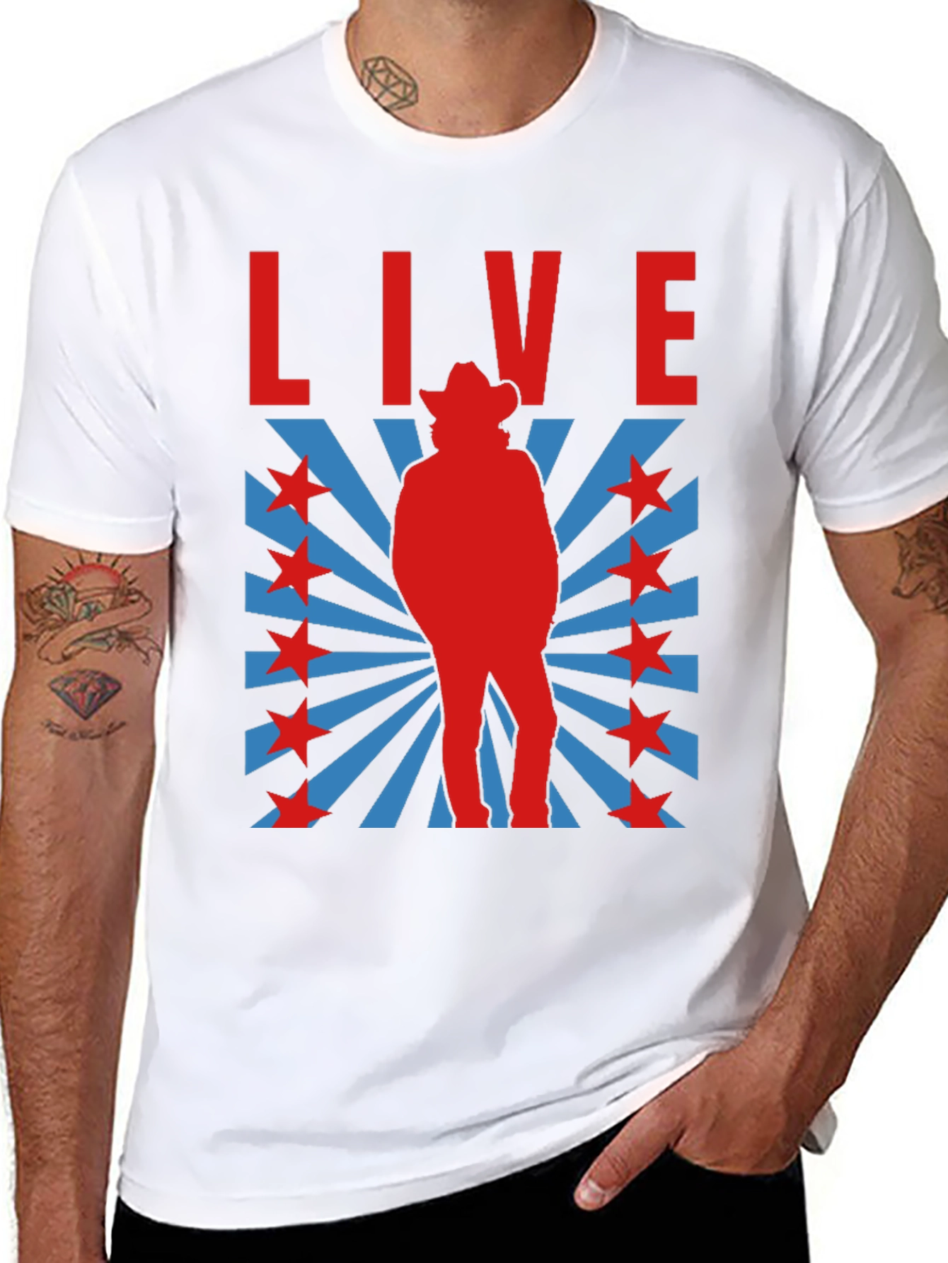 Retro Cowboy Graphic T-Shirt - Black