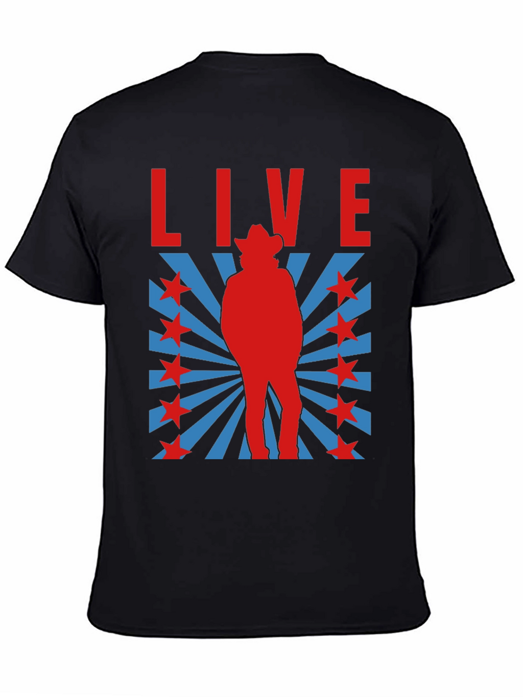 Retro Cowboy Graphic T-Shirt - Black