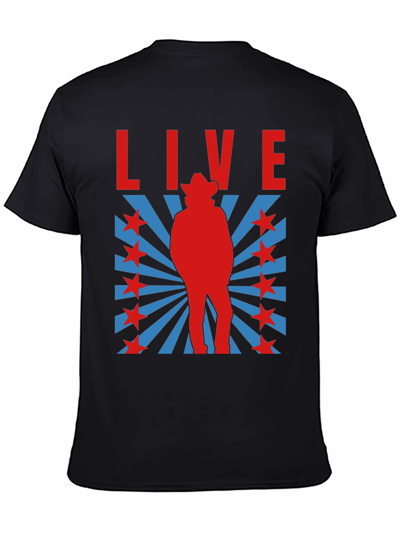 Retro Cowboy Graphic T-Shirt - Black