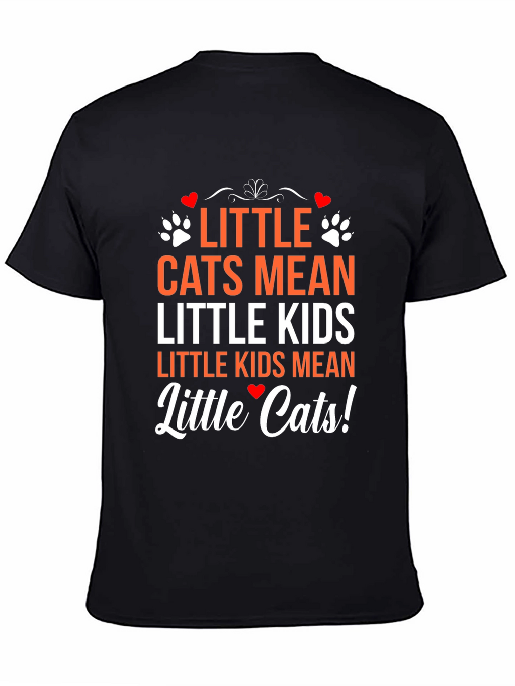 Little Cats Mean Little Kids Black Graphic T-Shirt