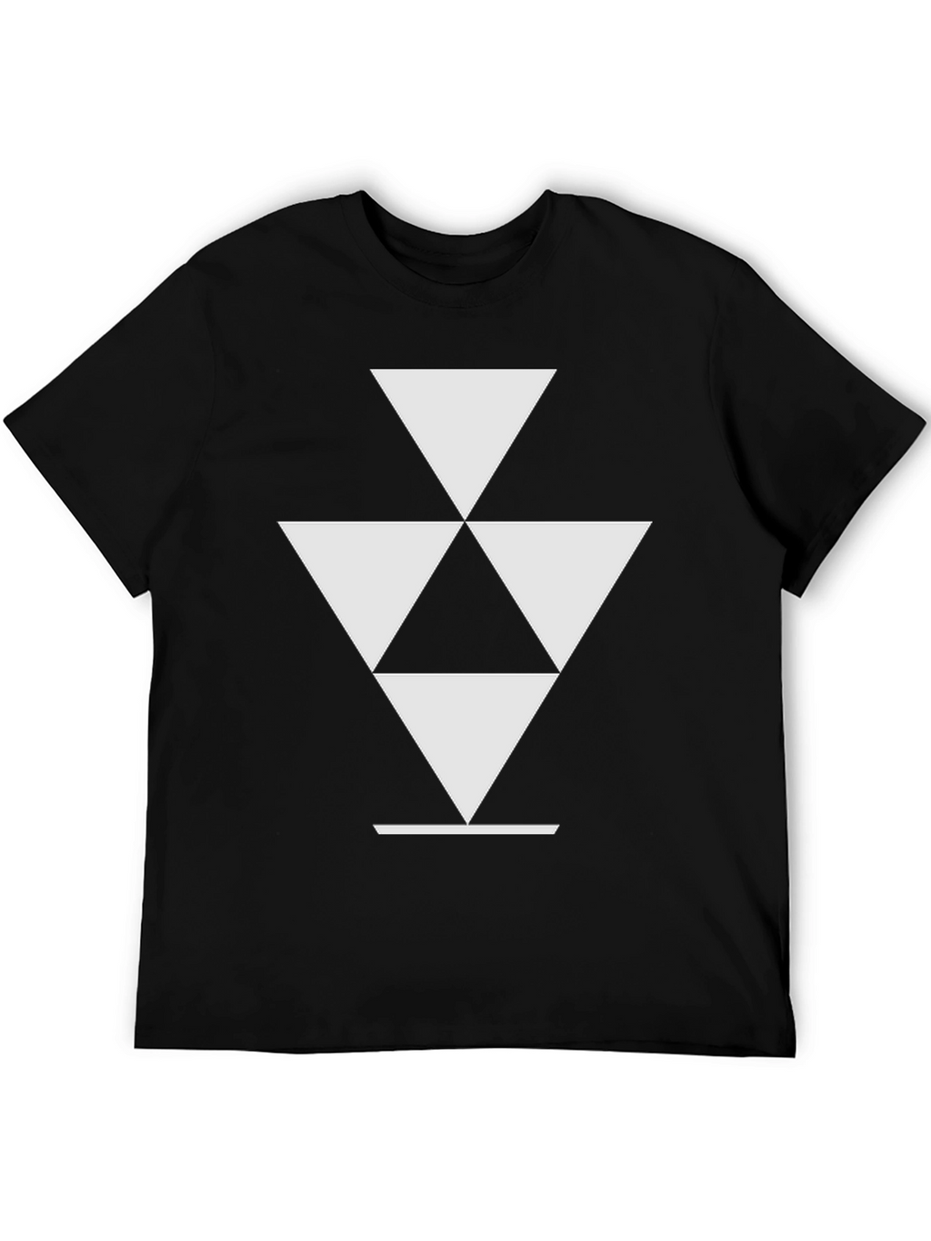 Geometric Triangle Graphic Tee - Stylish Black T-Shirt
