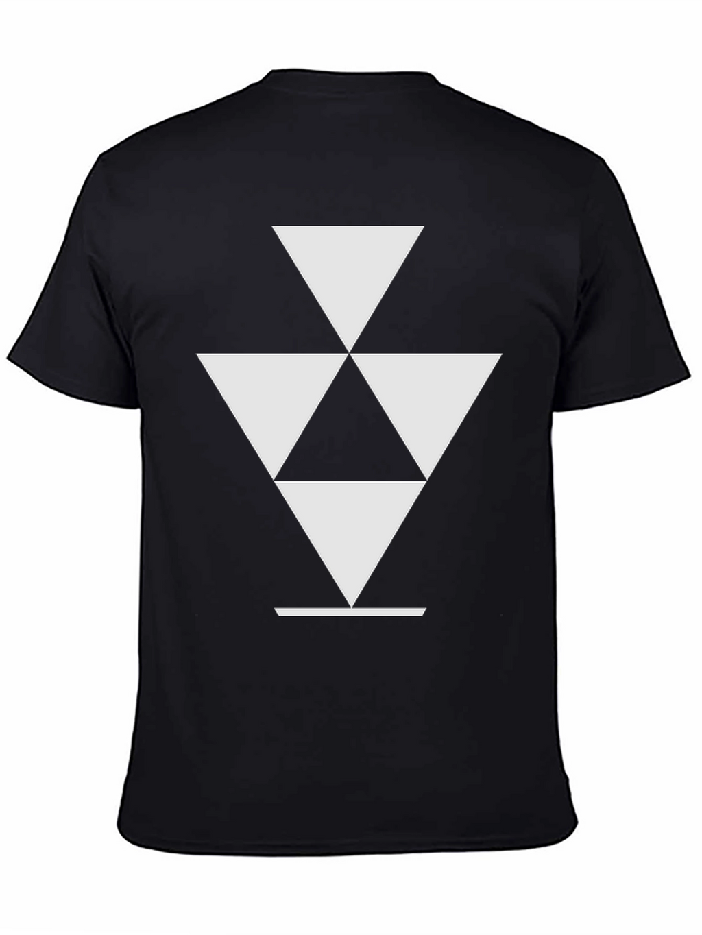 Geometric Triangle Graphic Tee - Stylish Black T-Shirt